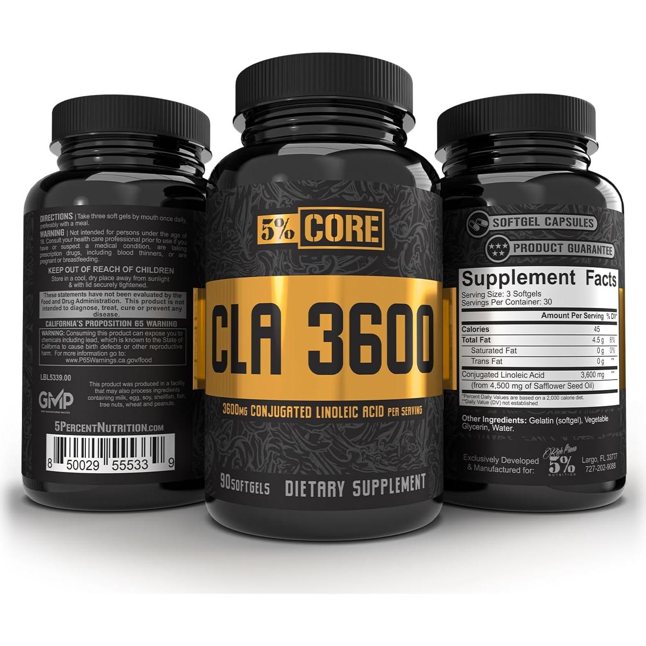 Suplemento CLA 5% Nutrition 3600 mg - Pérdida de Grasa