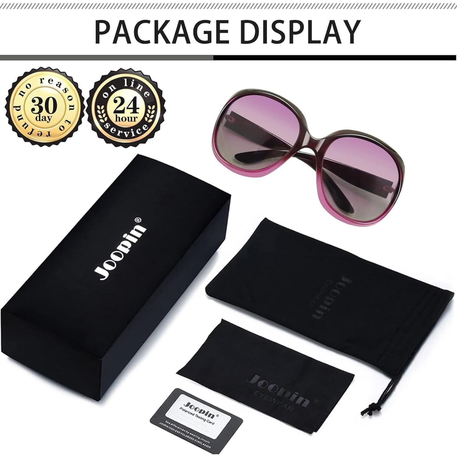 Gafas de sol grandes Joopin UV400 polarizadas moradas