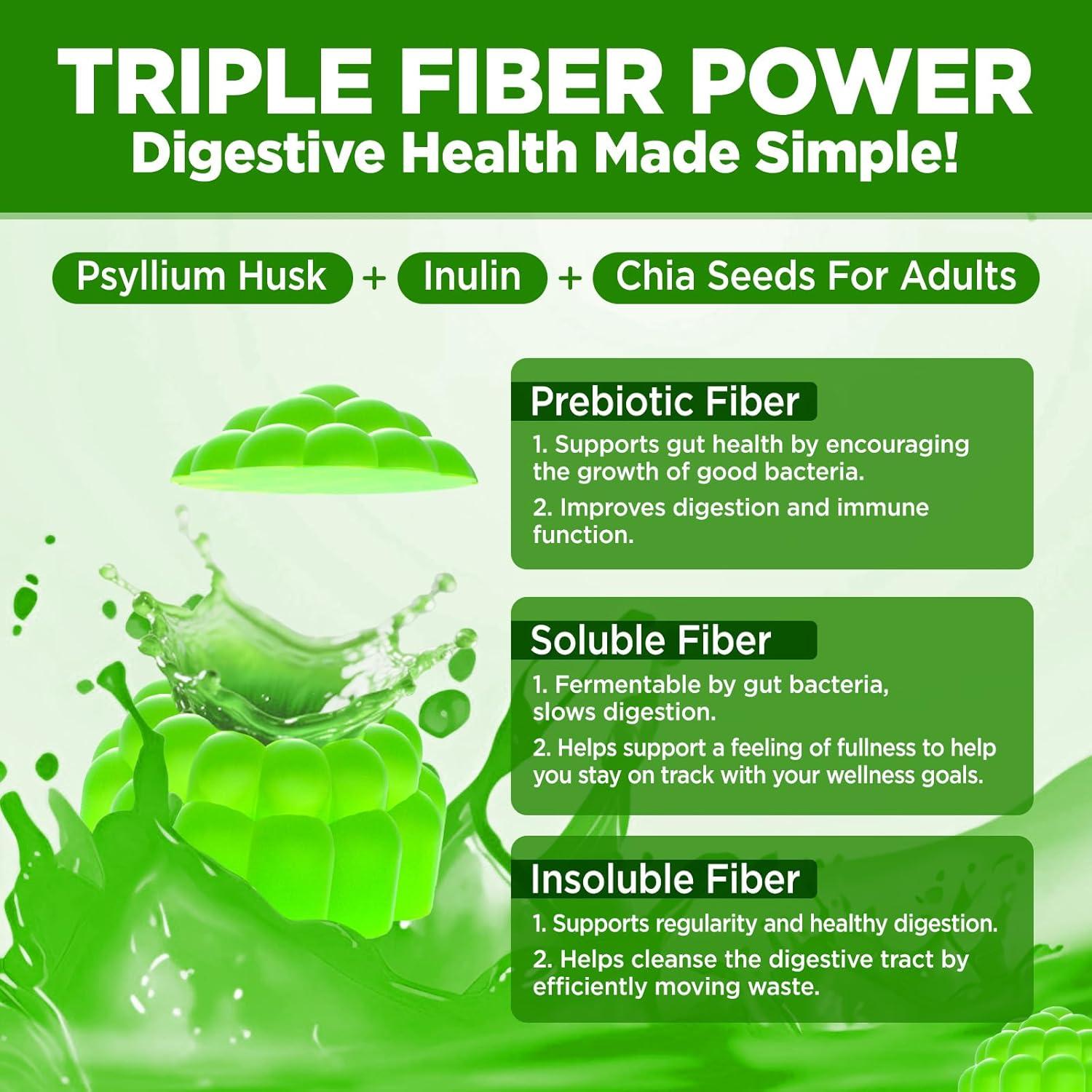 Gomitas de Psyllium Husk Natisland 1500mg 60 Masticables Veganas