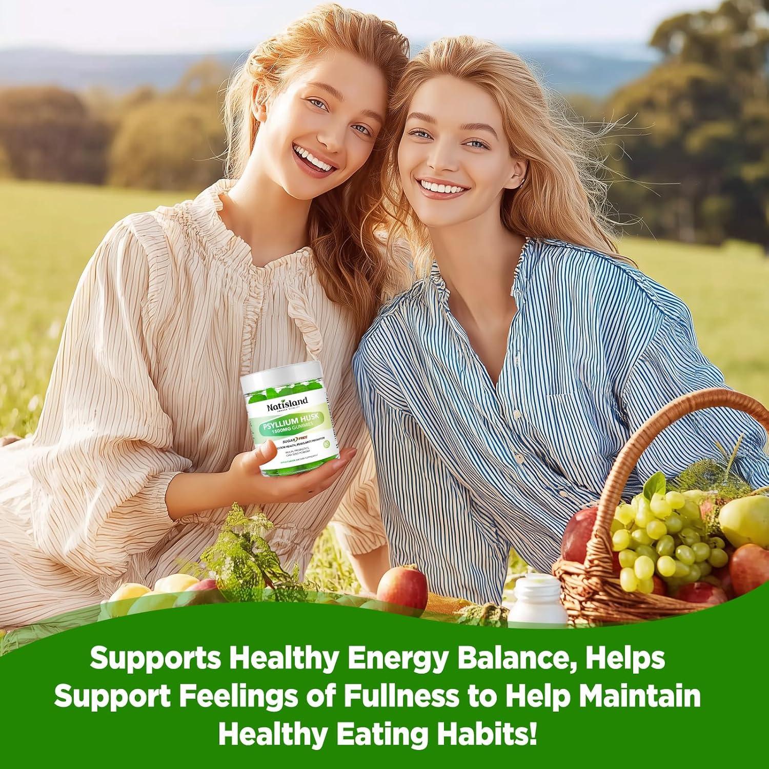 Gomitas de Psyllium Husk Natisland 1500mg 60 Masticables Veganas