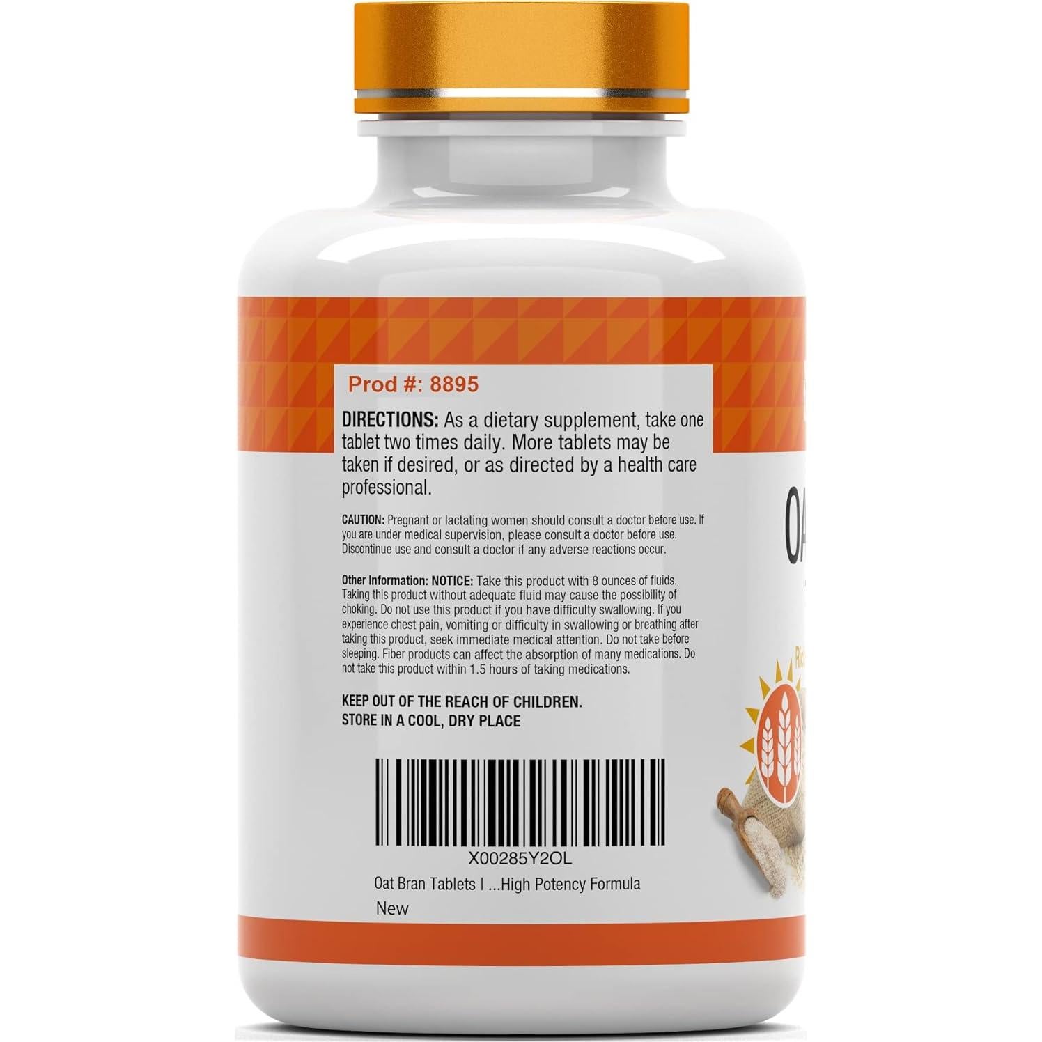 Tabletas de Salvado de Avena Total Nutrition 365 Tabletas 1000mg