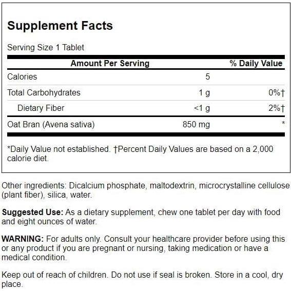 Swanson Salvado de Avena 850 mg 250 Cápsulas Suplemento