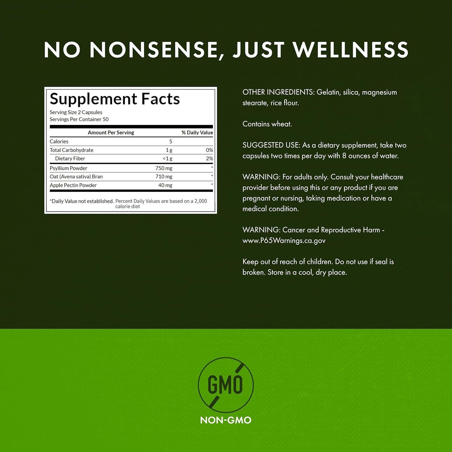 Suplemento Digestivo Tri-Fibra Swanson - 100 Cápsulas