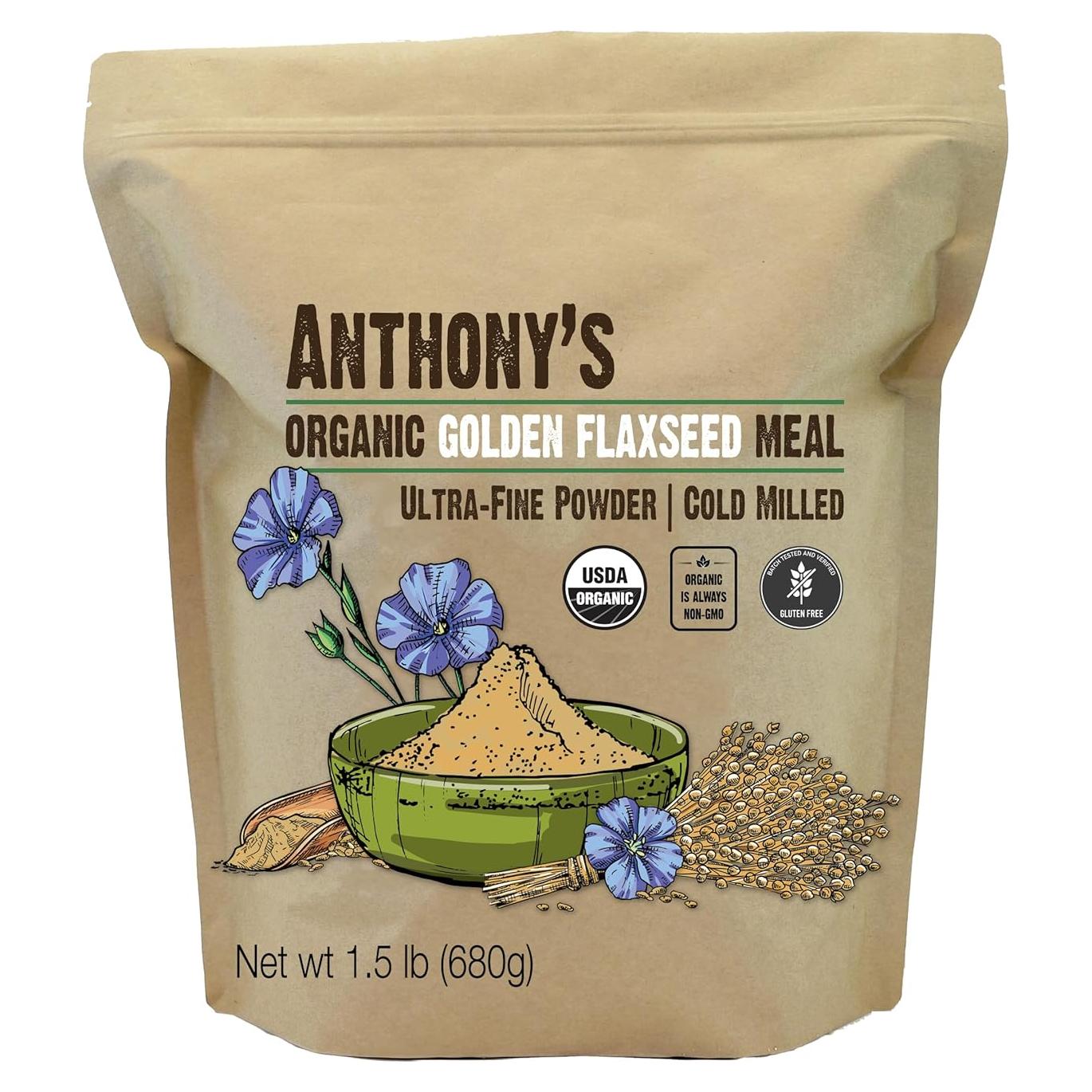 Harina de Linaza Dorada Orgánica Anthony's 0.68 kg Sin Gluten