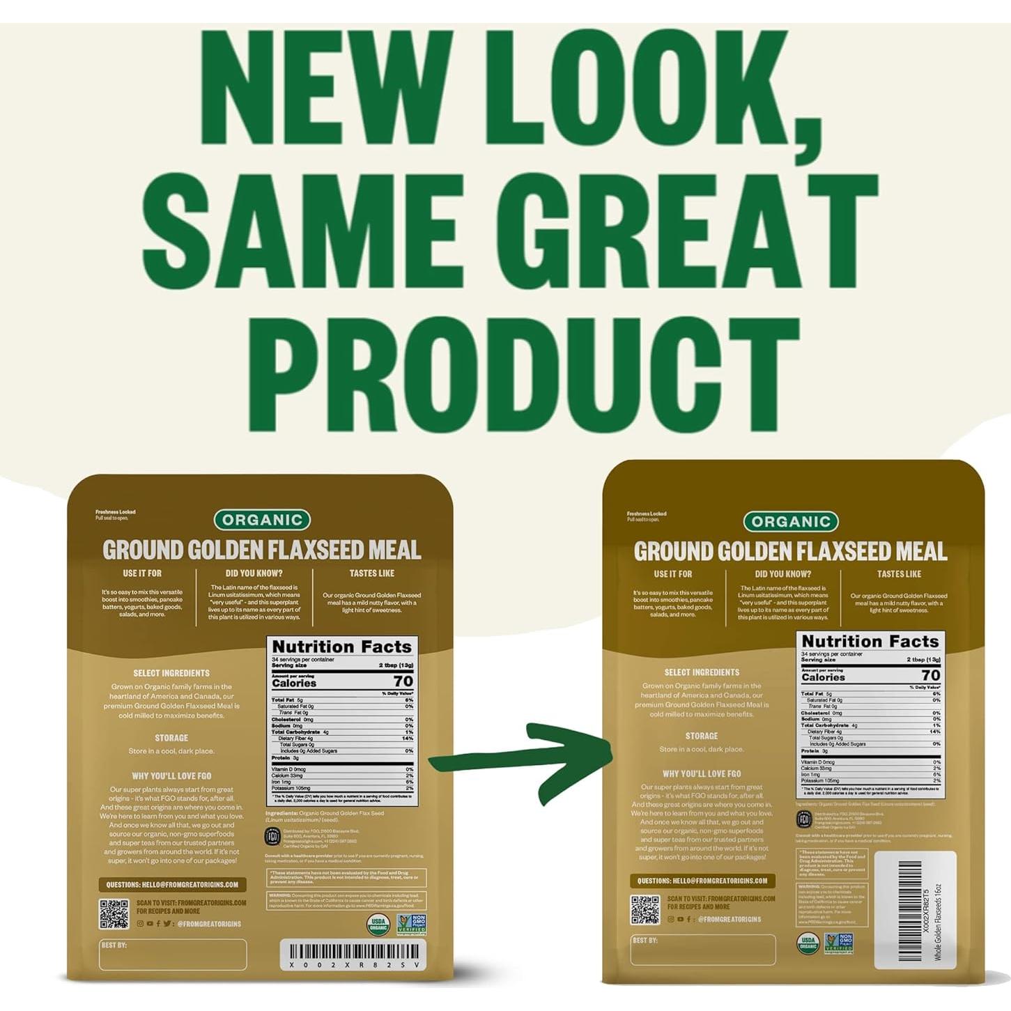 Harina de Semilla de Linaza Dorada Orgánica FGO 453g