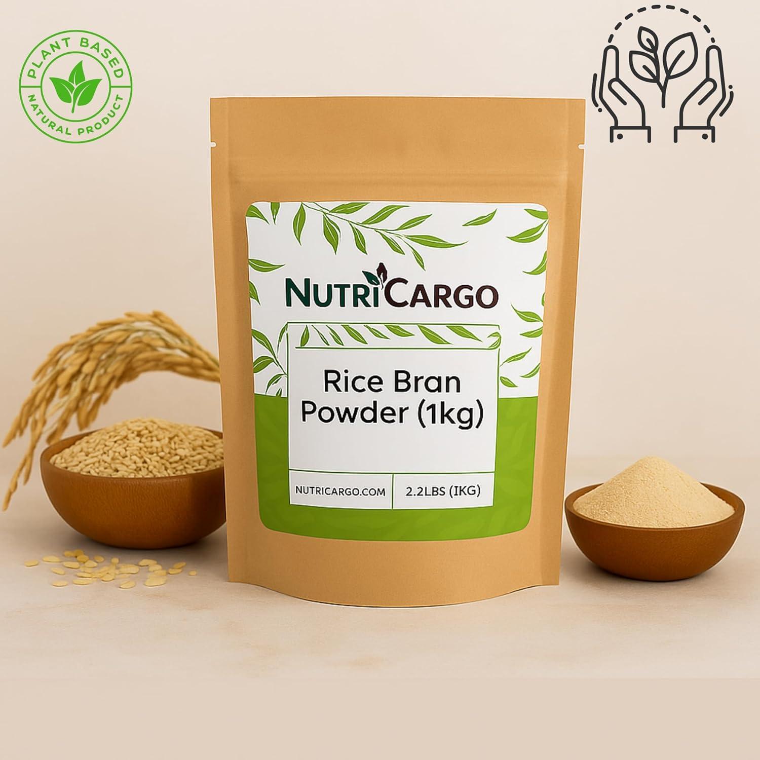 Polvo de Salvado de Arroz NutriCargo 1000g - Superalimento para Batidos