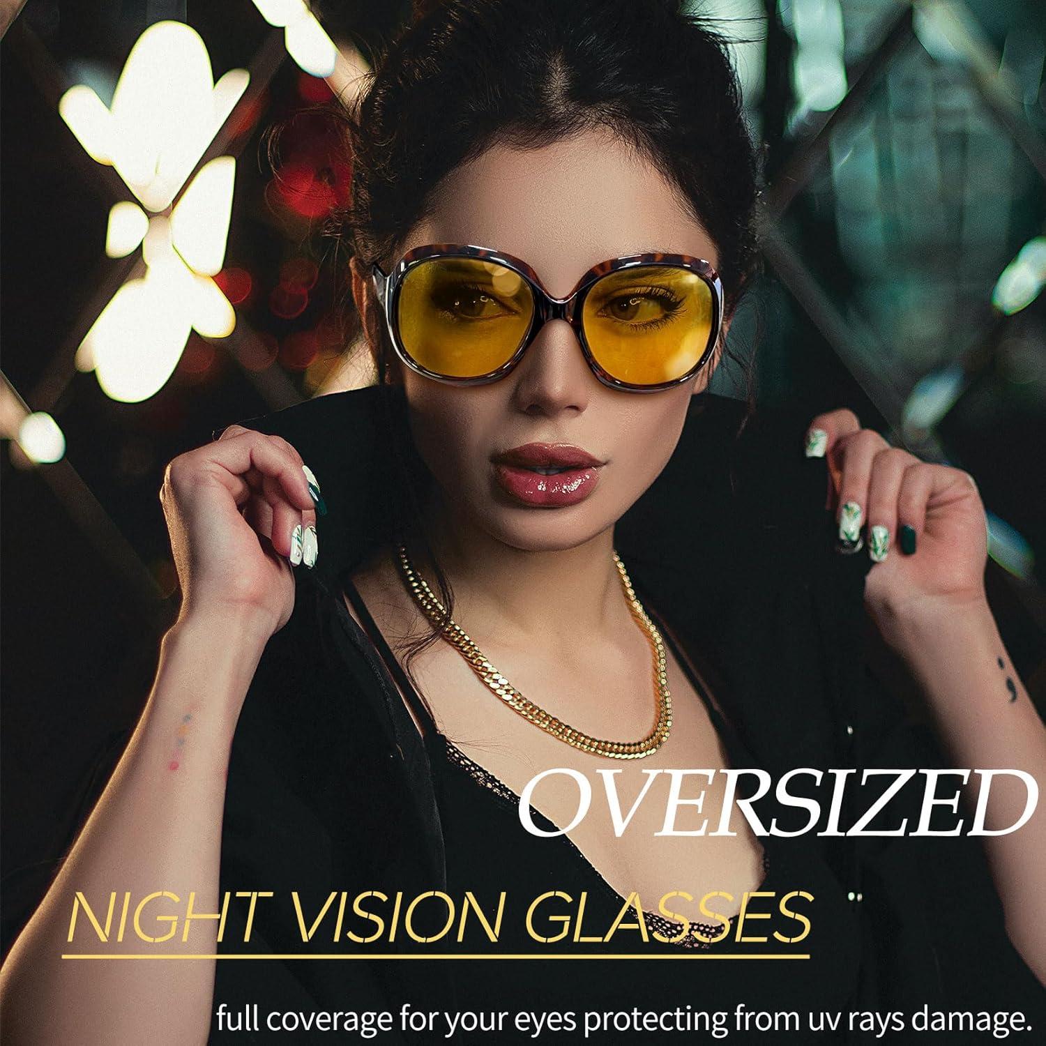 Gafas de sol Joopin grandes UV400 para mujeres con lentes amarillos