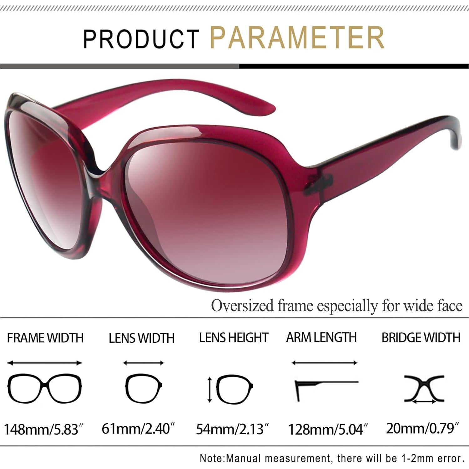 Gafas de sol grandes Joopin polarizadas UV400 para mujer