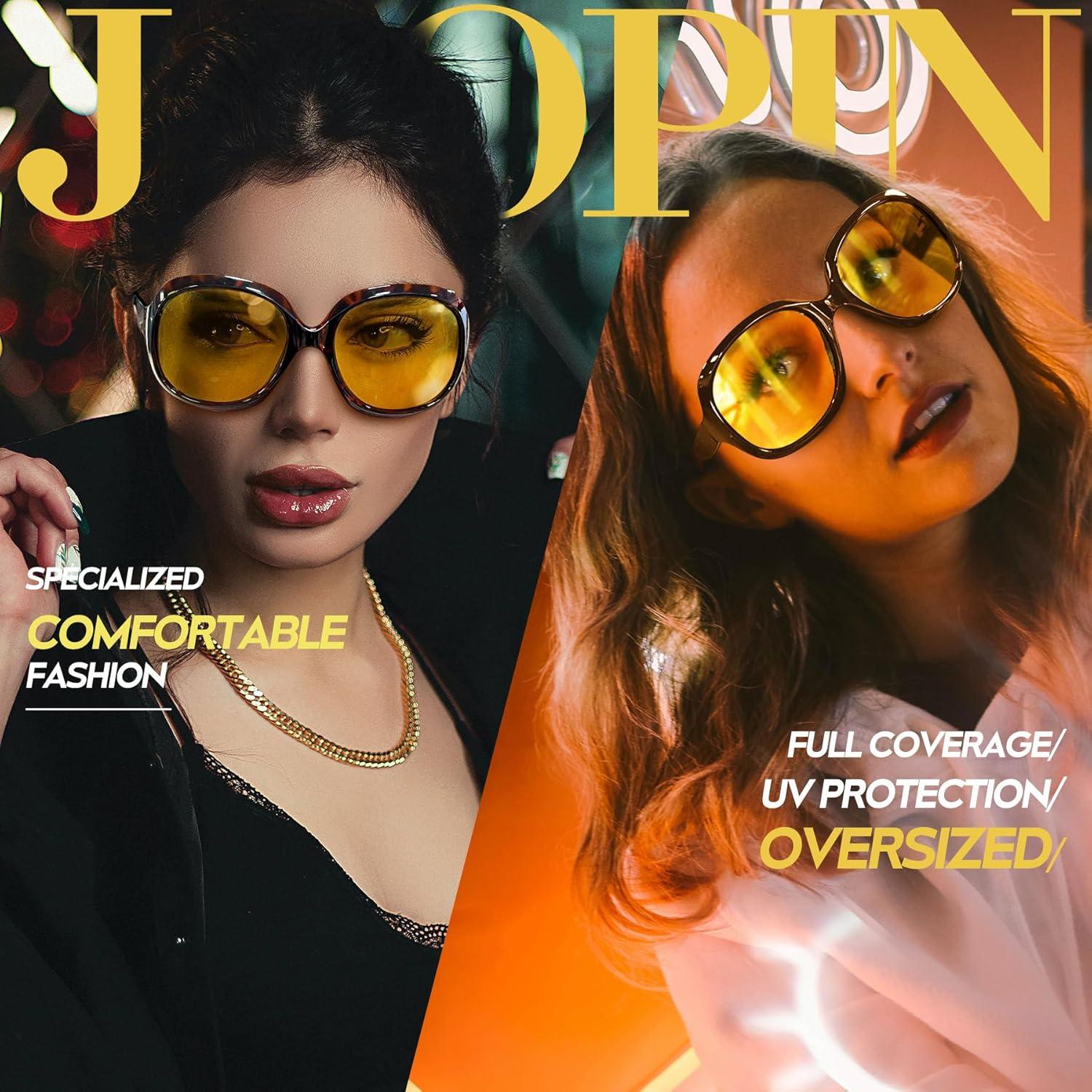 Gafas de sol Joopin grandes amarillas UV400 para mujeres