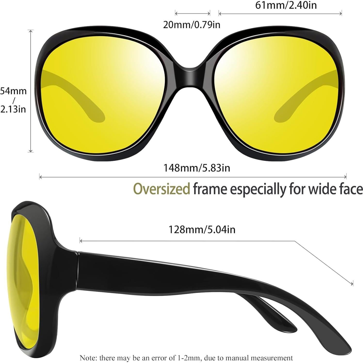 Gafas de sol Joopin grandes amarillas UV400 para mujeres