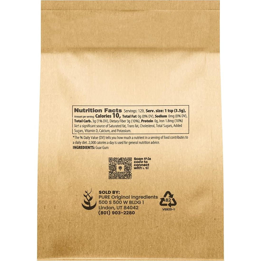 Goma Guar Grado Alimenticio 0.45kg Ingredientes Puros