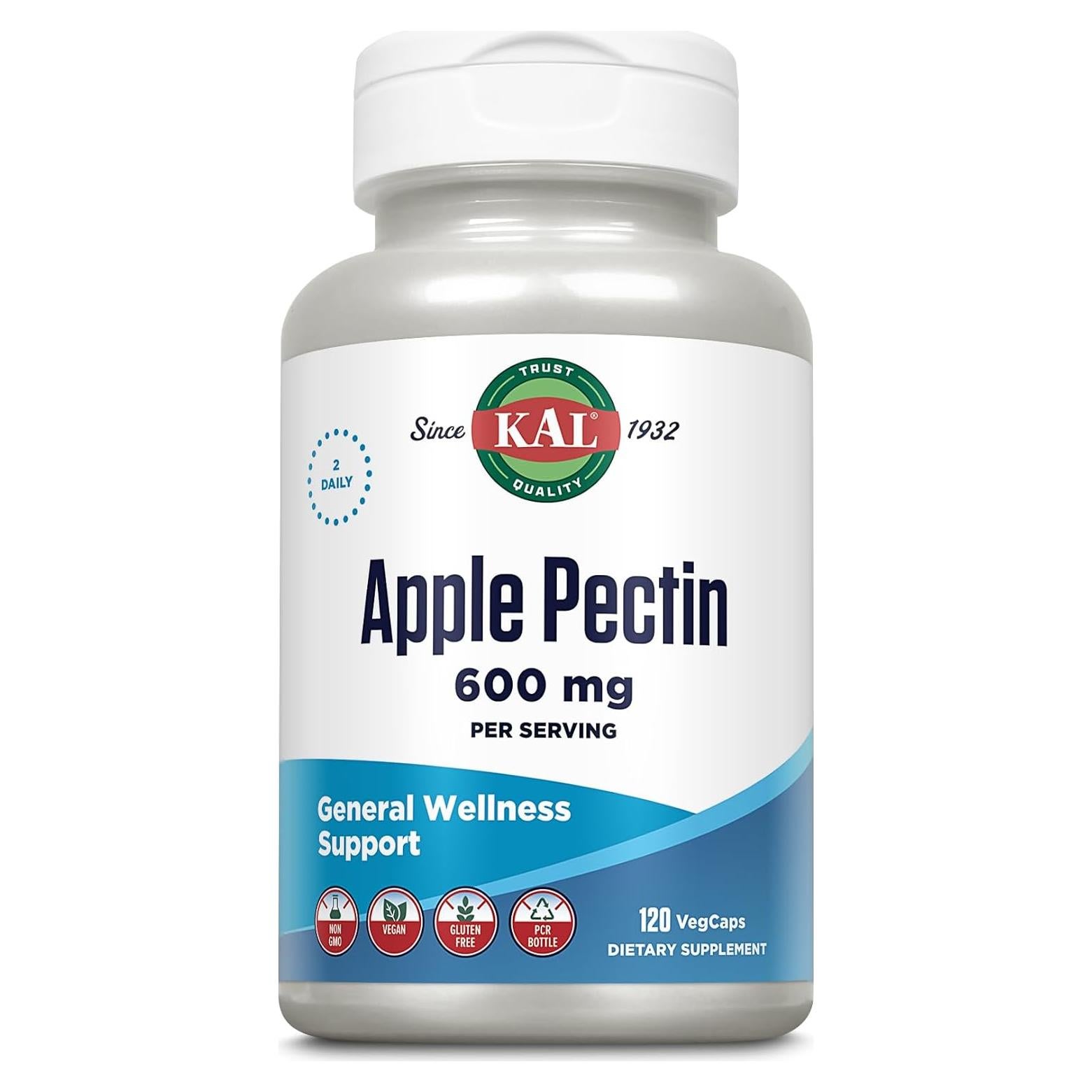 Pectina de Manzana KAL 600 mg - 120 Cápsulas Vegetarianas