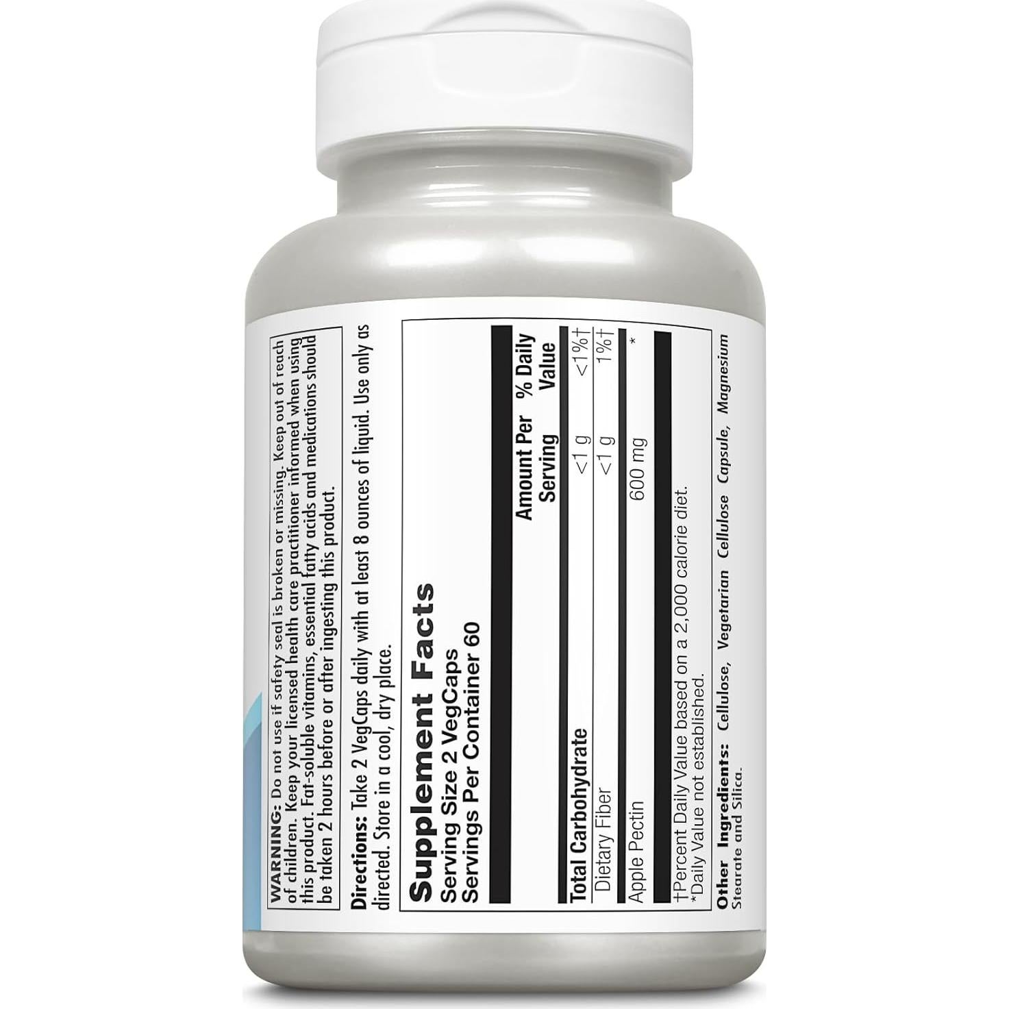 Pectina de Manzana KAL 600 mg - 120 Cápsulas Vegetarianas