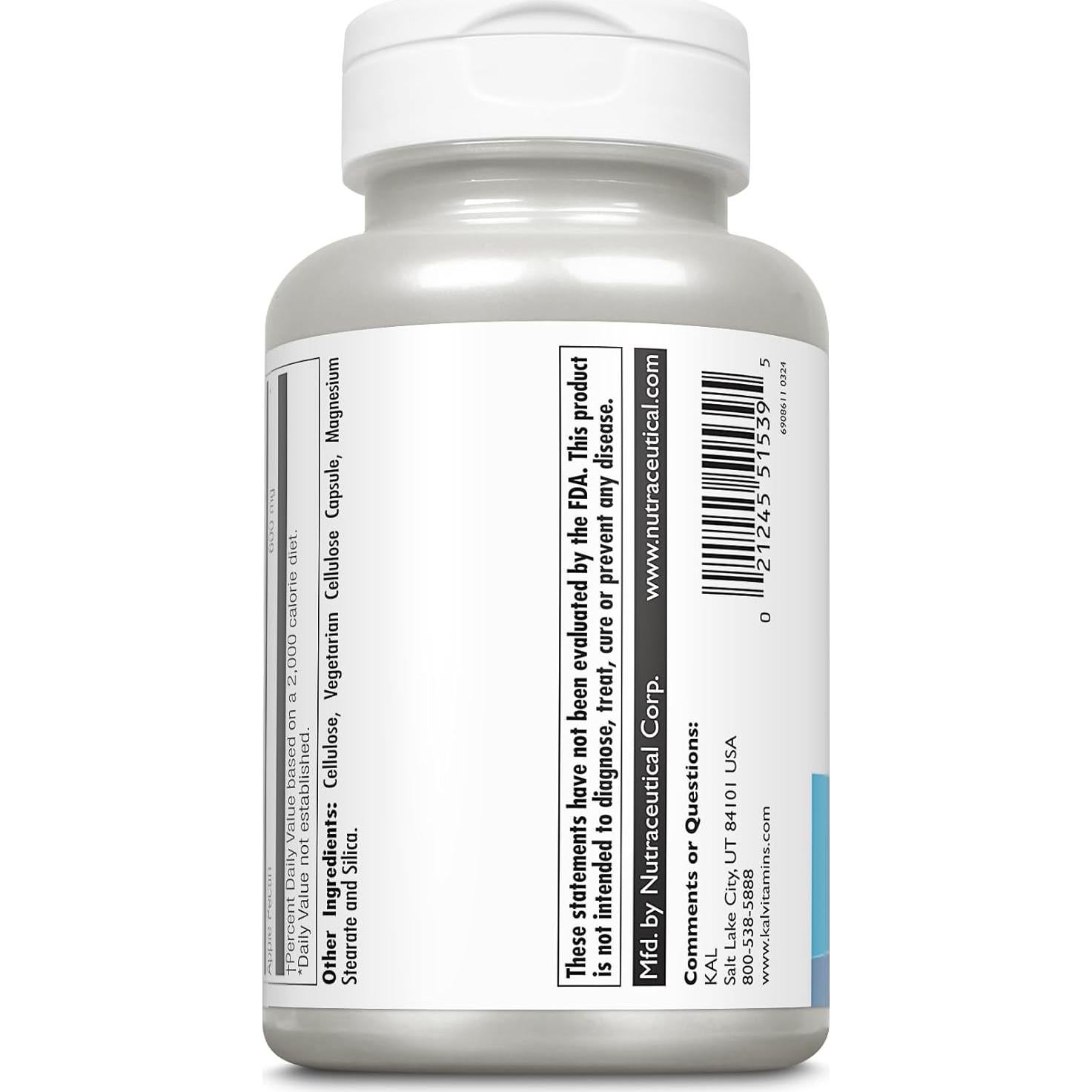 Pectina de Manzana KAL 600 mg - 120 Cápsulas Vegetarianas