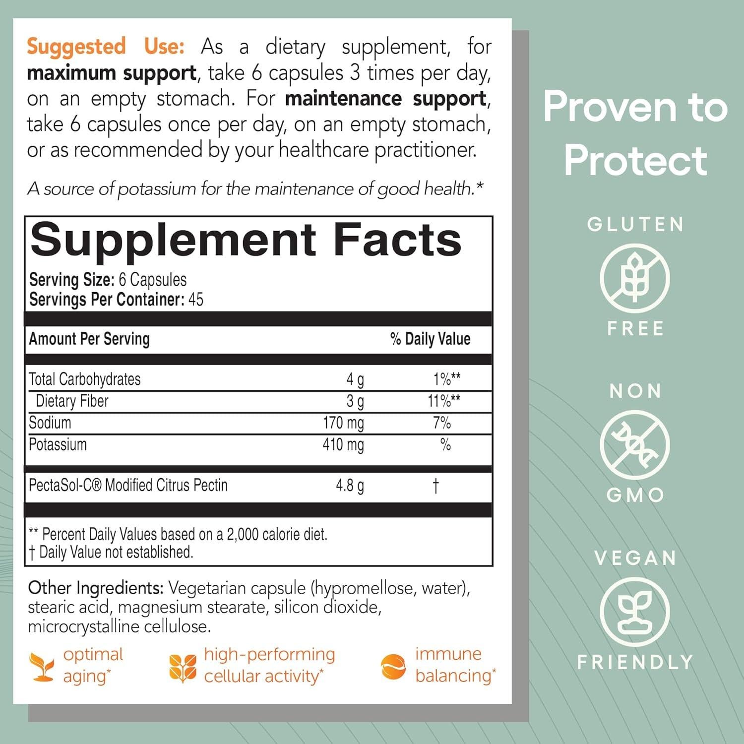 PectaSol Pectina Cítrica Modificada 270 Cápsulas EcoNugenics