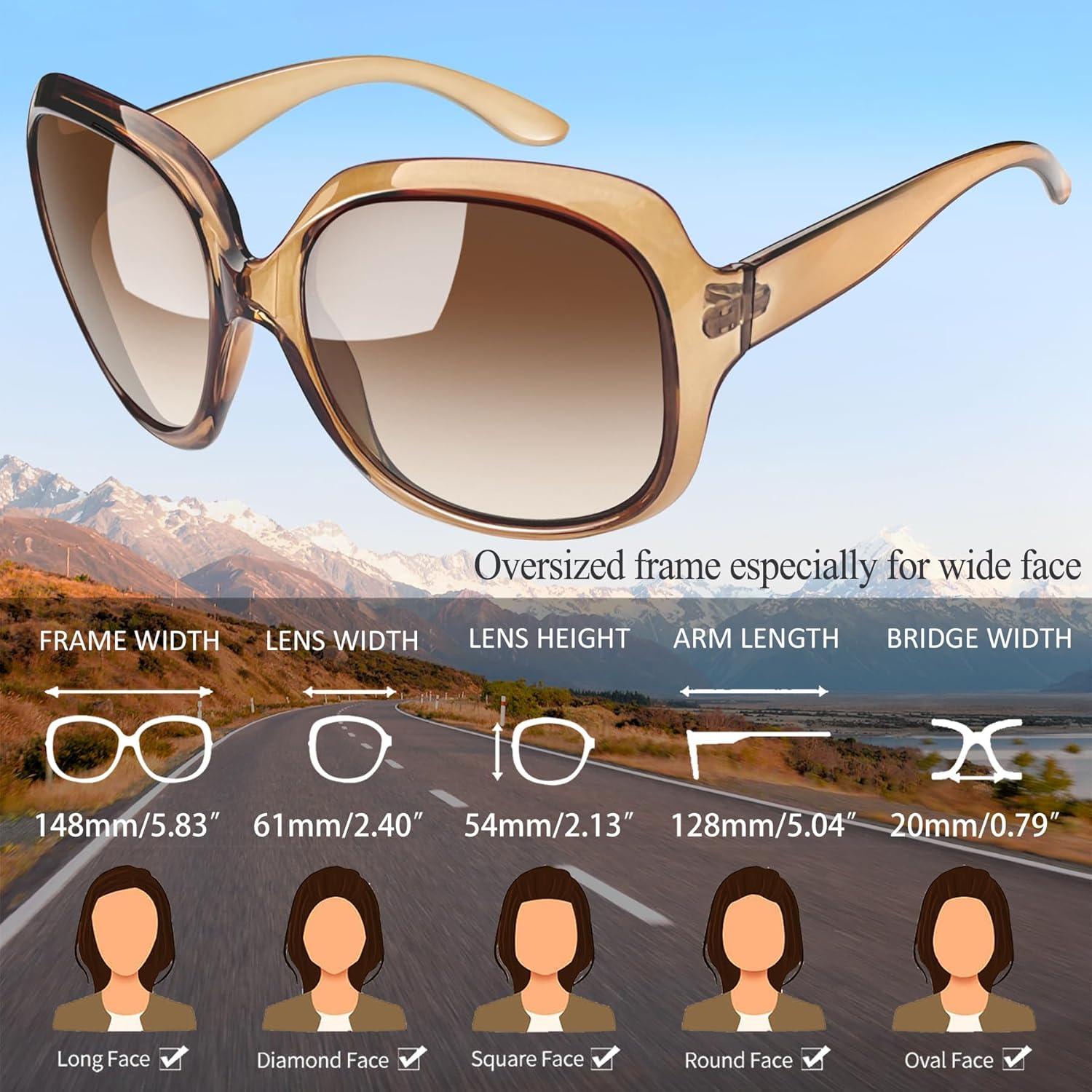 Gafas de sol grandes Joopin para mujeres, polarizadas UV400