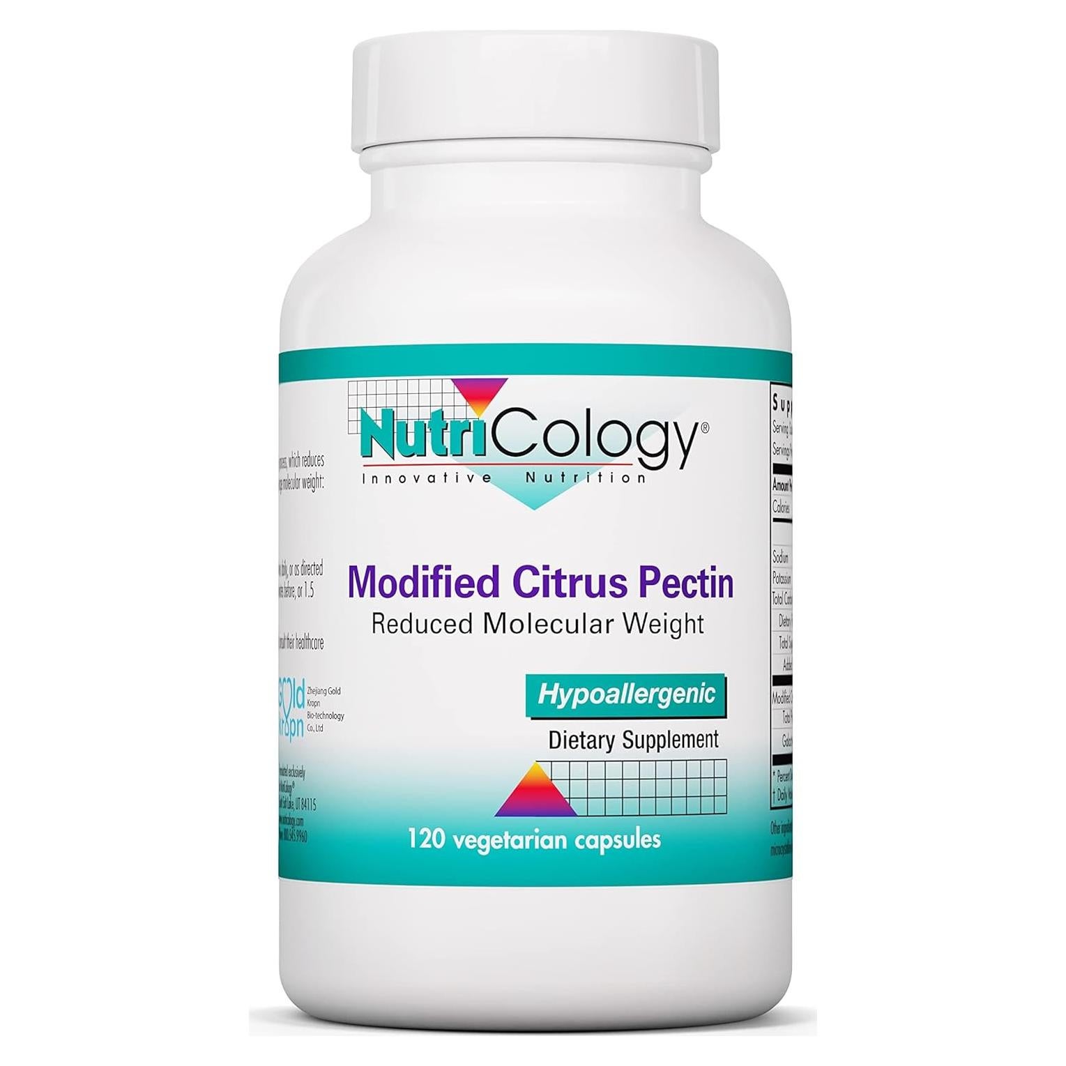 Suplemento Digestivo Pectina Cítrica Modificada Nutricology 120 Cápsulas