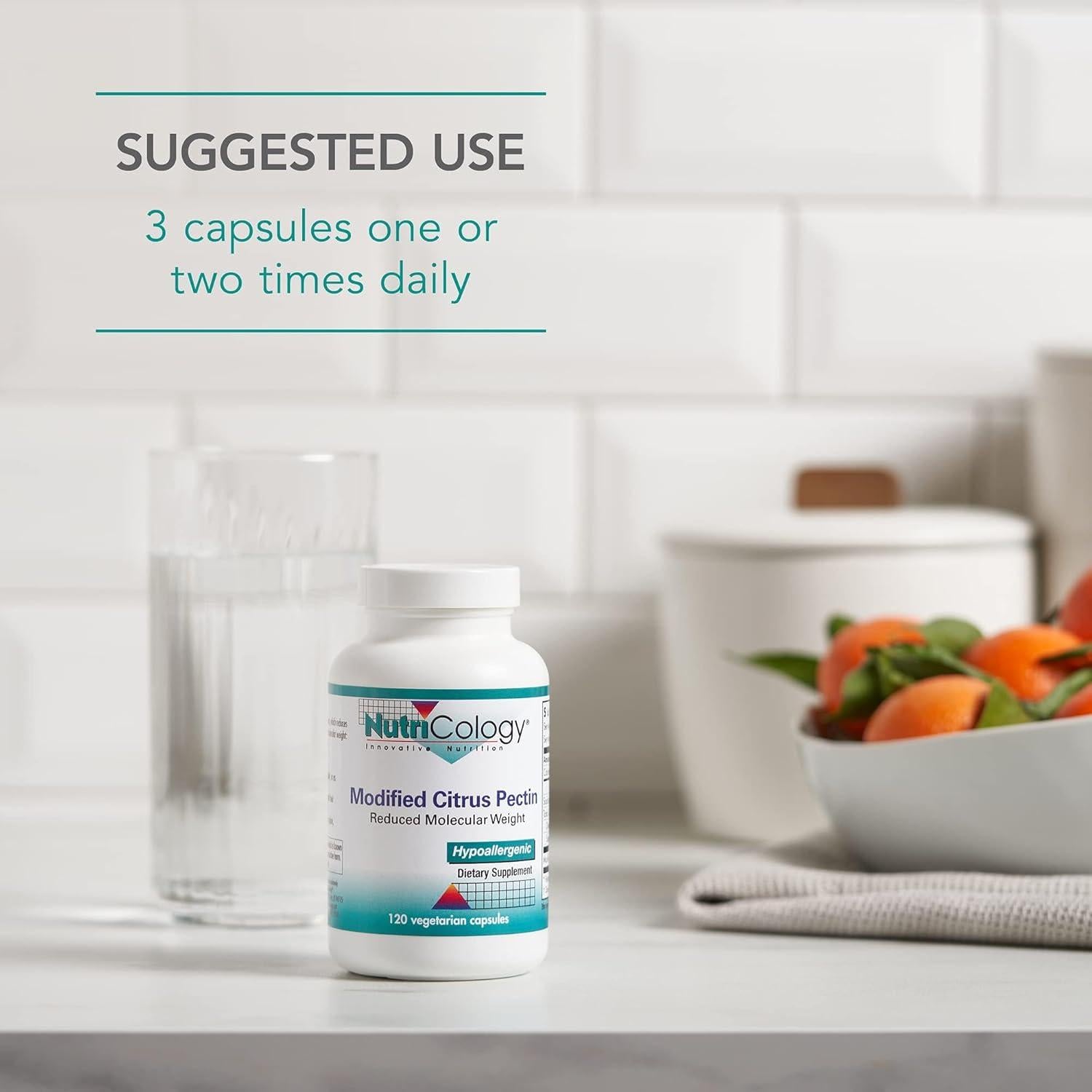 Suplemento Digestivo Pectina Cítrica Modificada Nutricology 120 Cápsulas