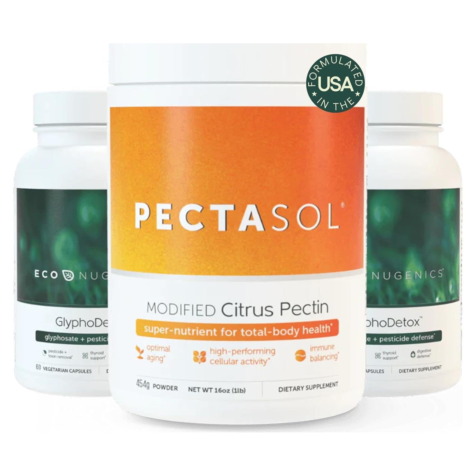 Paquete Detox Rescue EcoNugenics - Pectasol 454g + GlyphoDetox 120 Cápsulas