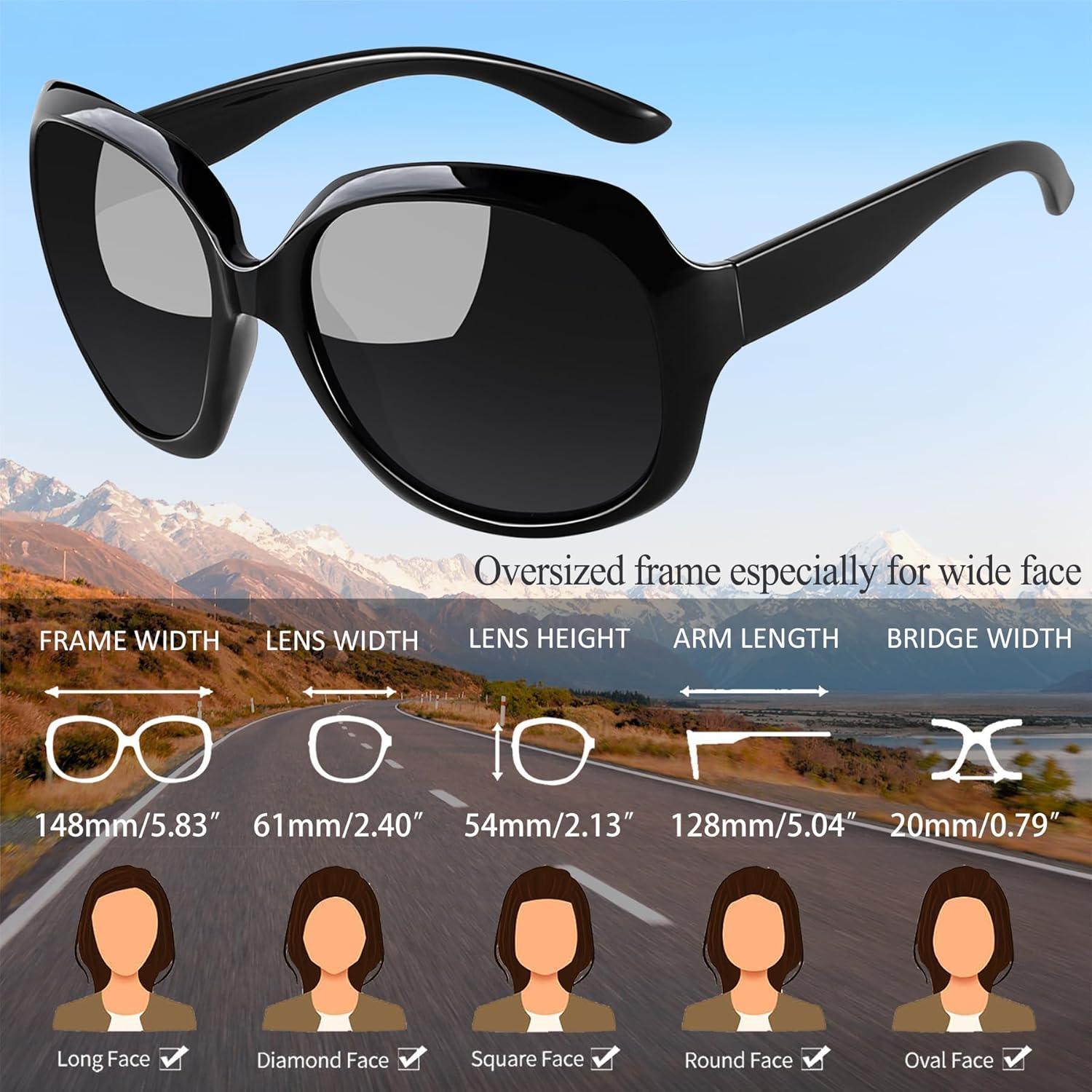Gafas de sol grandes Joopin para mujer polarizadas UV400