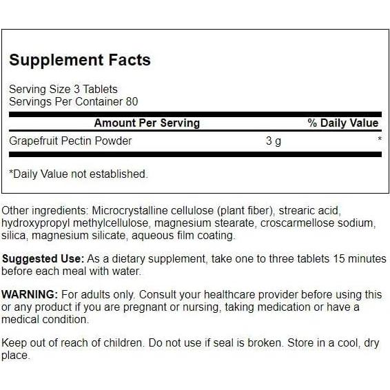 Pectina de Pomelo Swanson 1000 mg 240 Tabletas Veganas