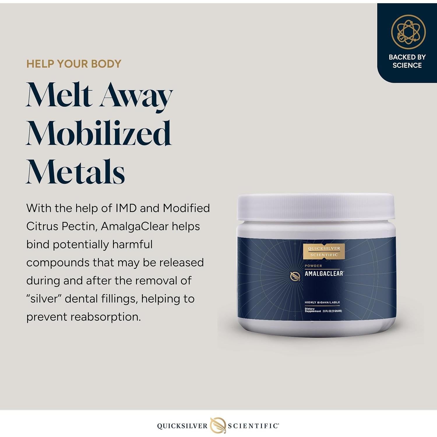 Quicksilver Scientific AmalgaClear Detox 73g - Pectina y Sílice