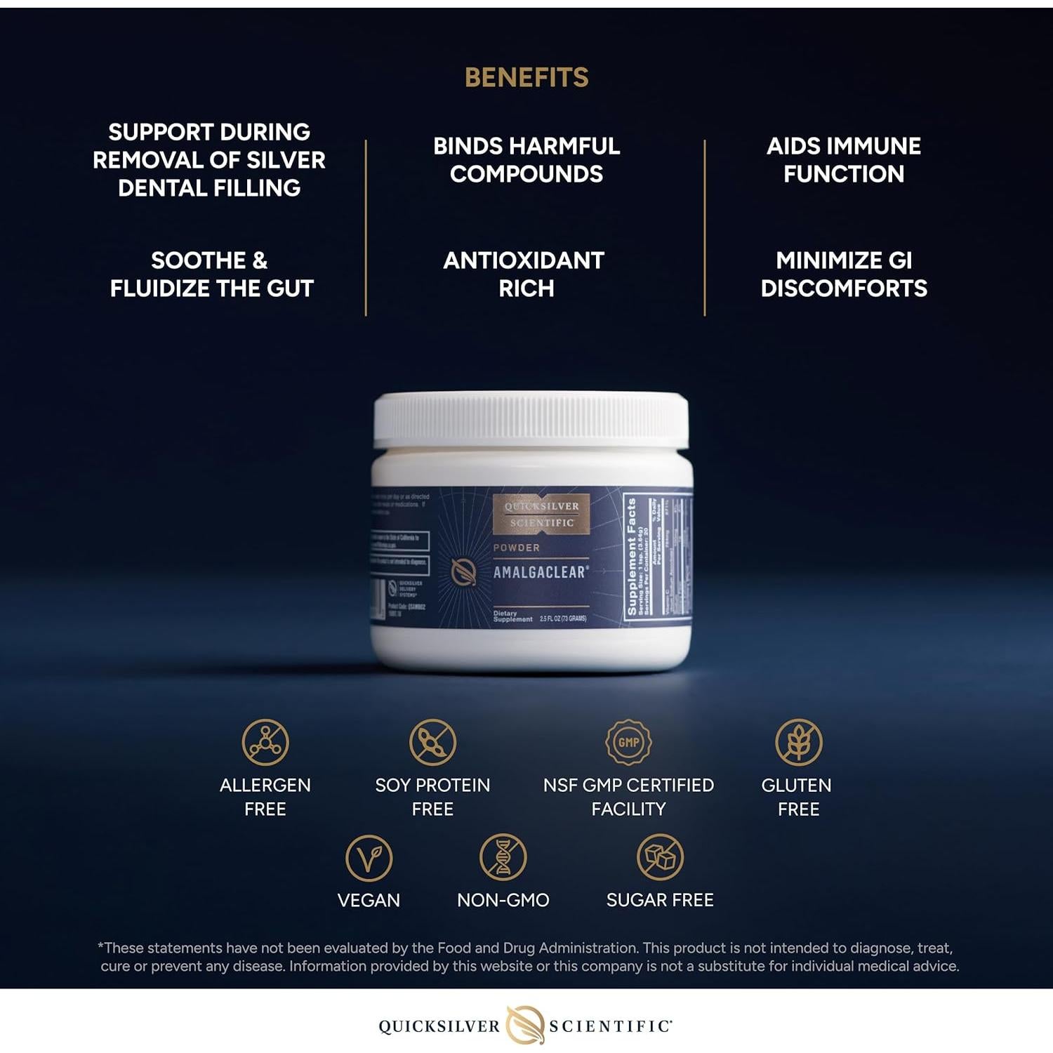 Quicksilver Scientific AmalgaClear Detox 73g - Pectina y Sílice