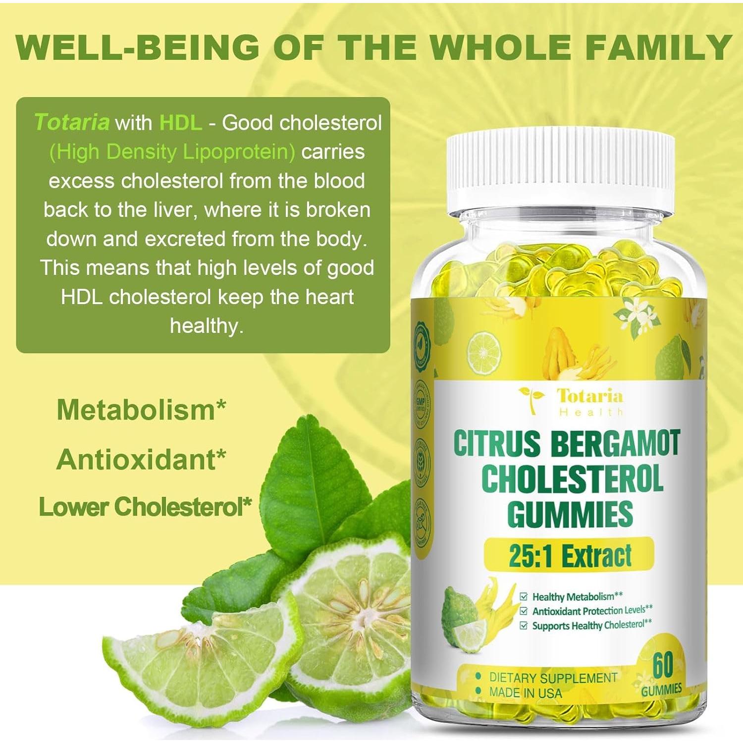 Gominolas de Bergamota Sin Azúcar Totaria 60 Unidades 250g