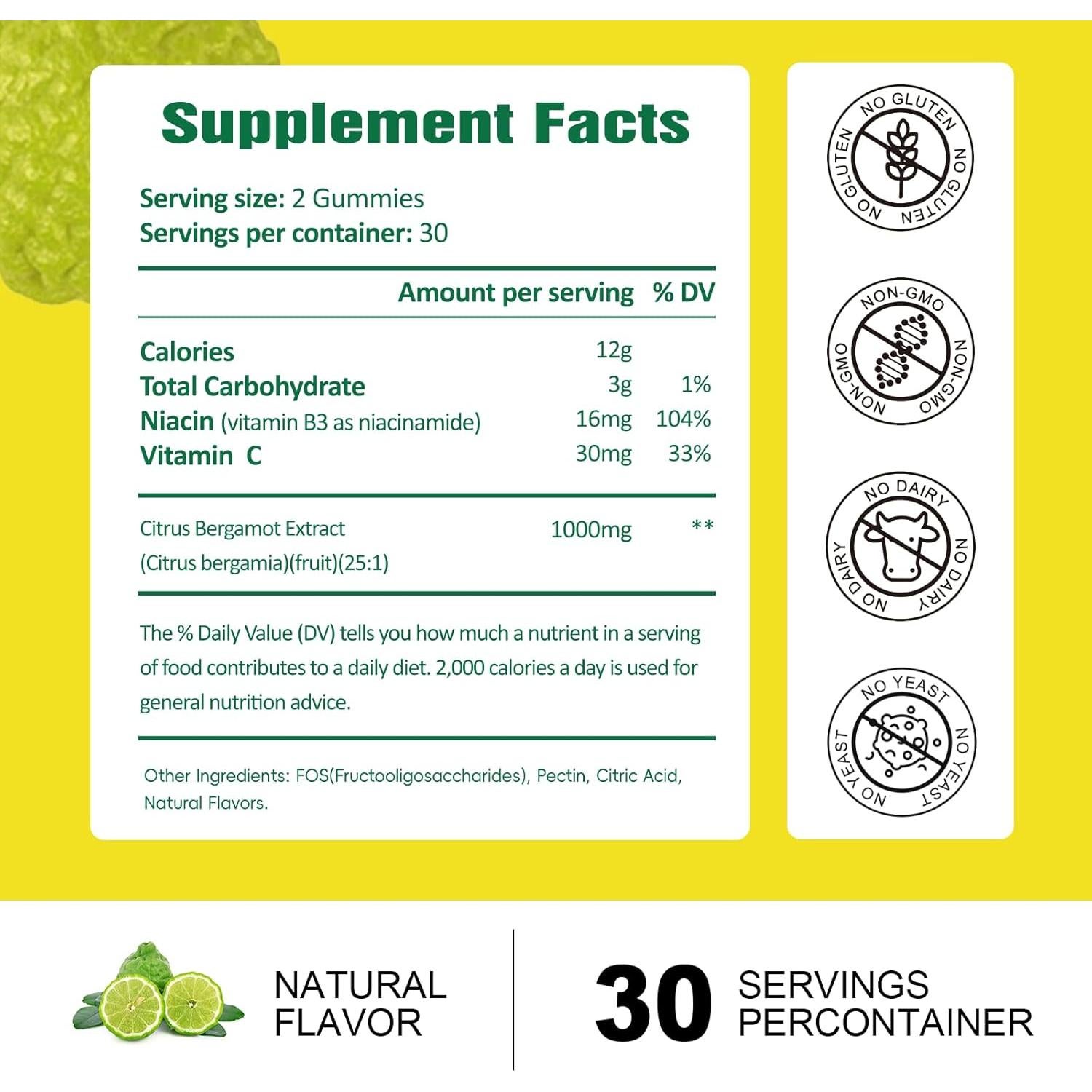 Gominolas de Bergamota Sin Azúcar Totaria 60 Unidades 250g