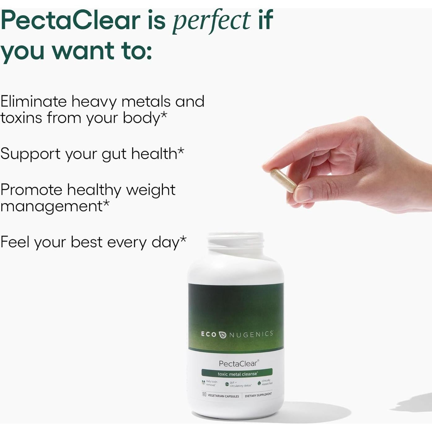 Suplemento Detox EcoNugenics PectaClear 60 Cápsulas - Elimina Tóxicos