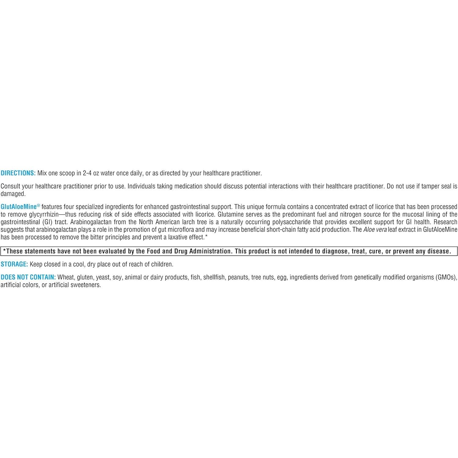 XYMOGEN GlutAloeMine 348.67 g - Polvo de L Glutamina Digestivo