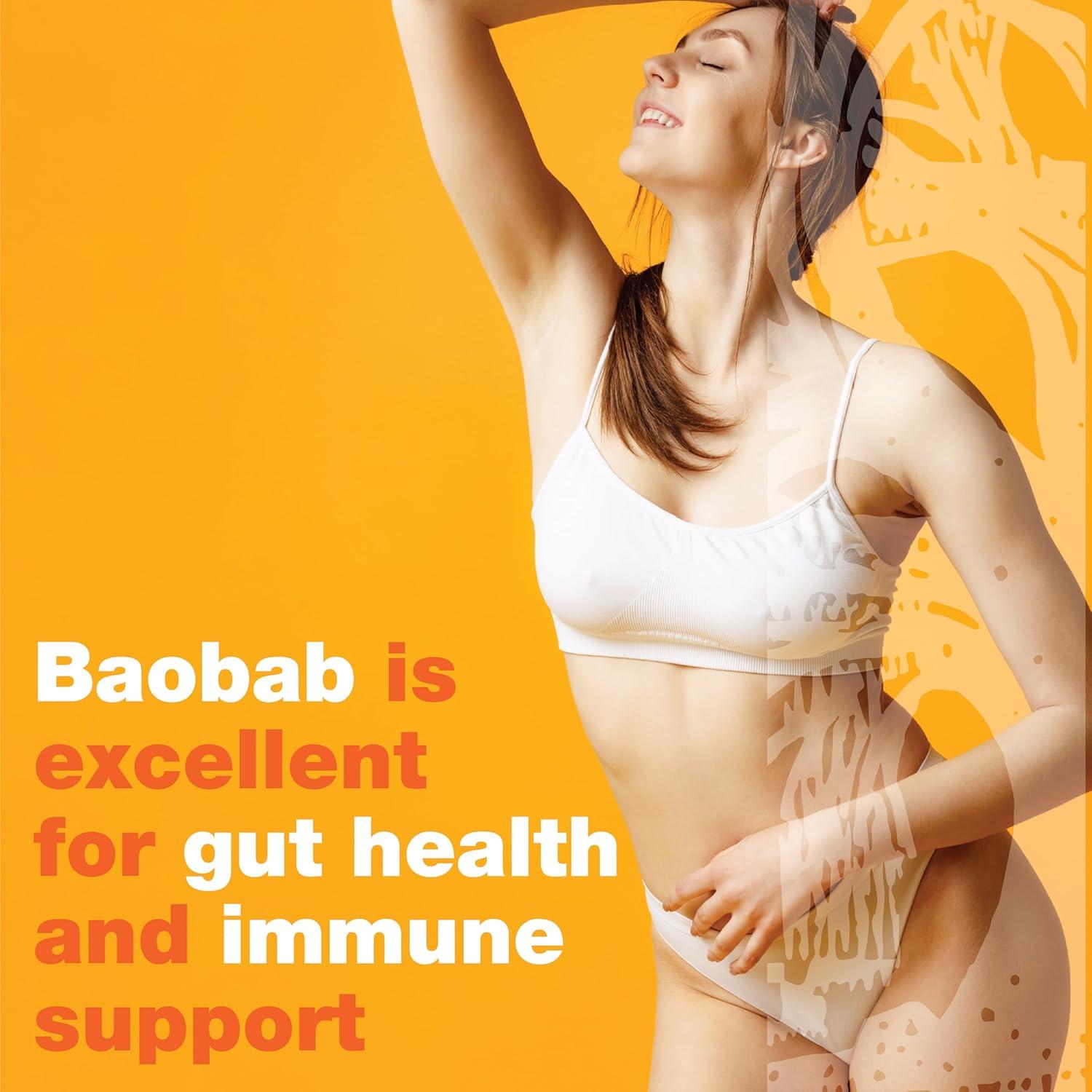 JD Botanics Polvo de Baobab Orgánico 120 Cápsulas 100% Natural