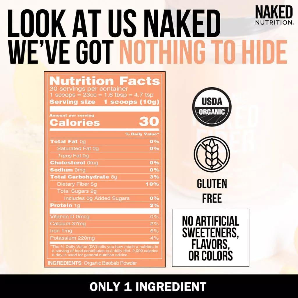 Suplemento de Fibra en Polvo Orgánico Naked 300g