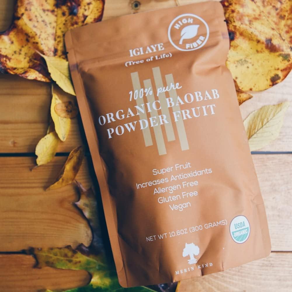 Polvo de Baobab Orgánico Merin Kind 300 g - Suplemento Prebiótico