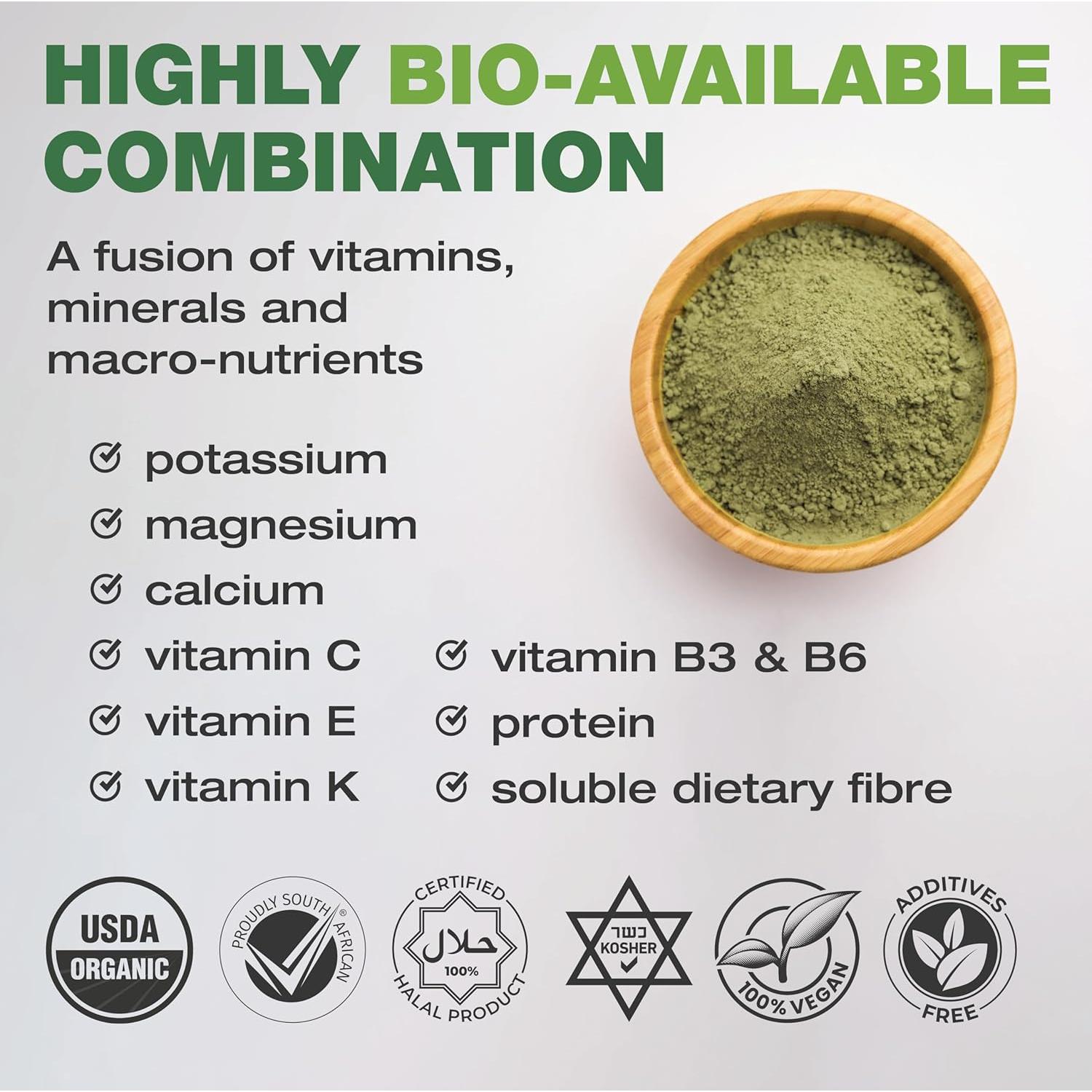 Cápsulas de Polvo de Baobab y Moringa Orgánico 100% - Baoactive