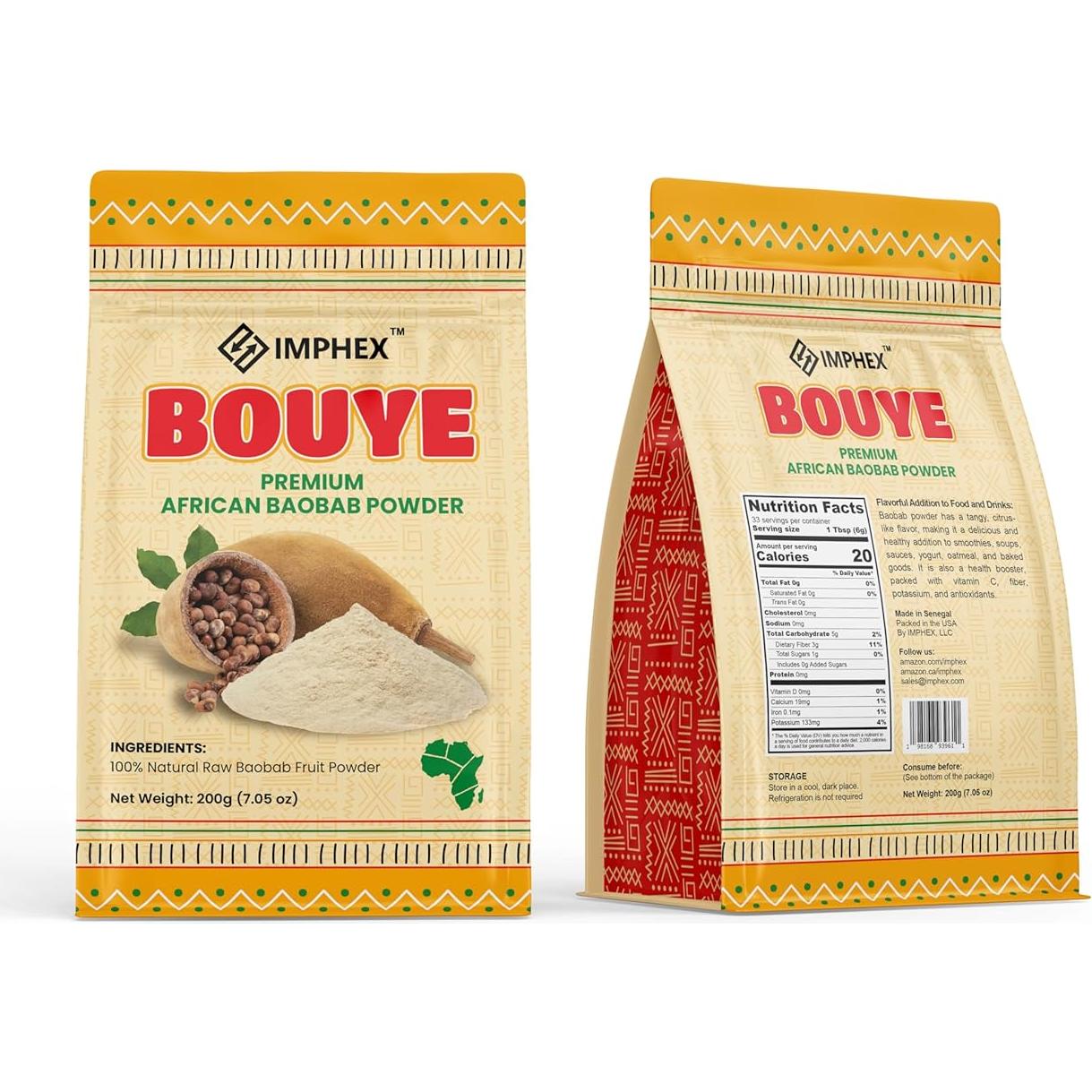 Polvo de Baobab Imphex 200g | 100% Natural y Crudo | Senegal