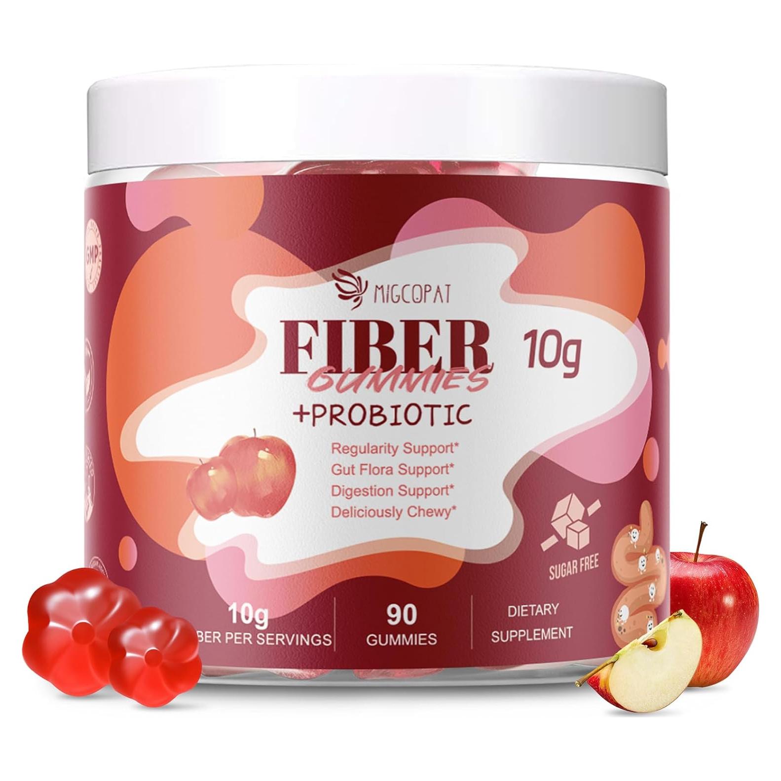 Gomitas de fibra Migcopat 90 unidades sabor manzana 10g fibra