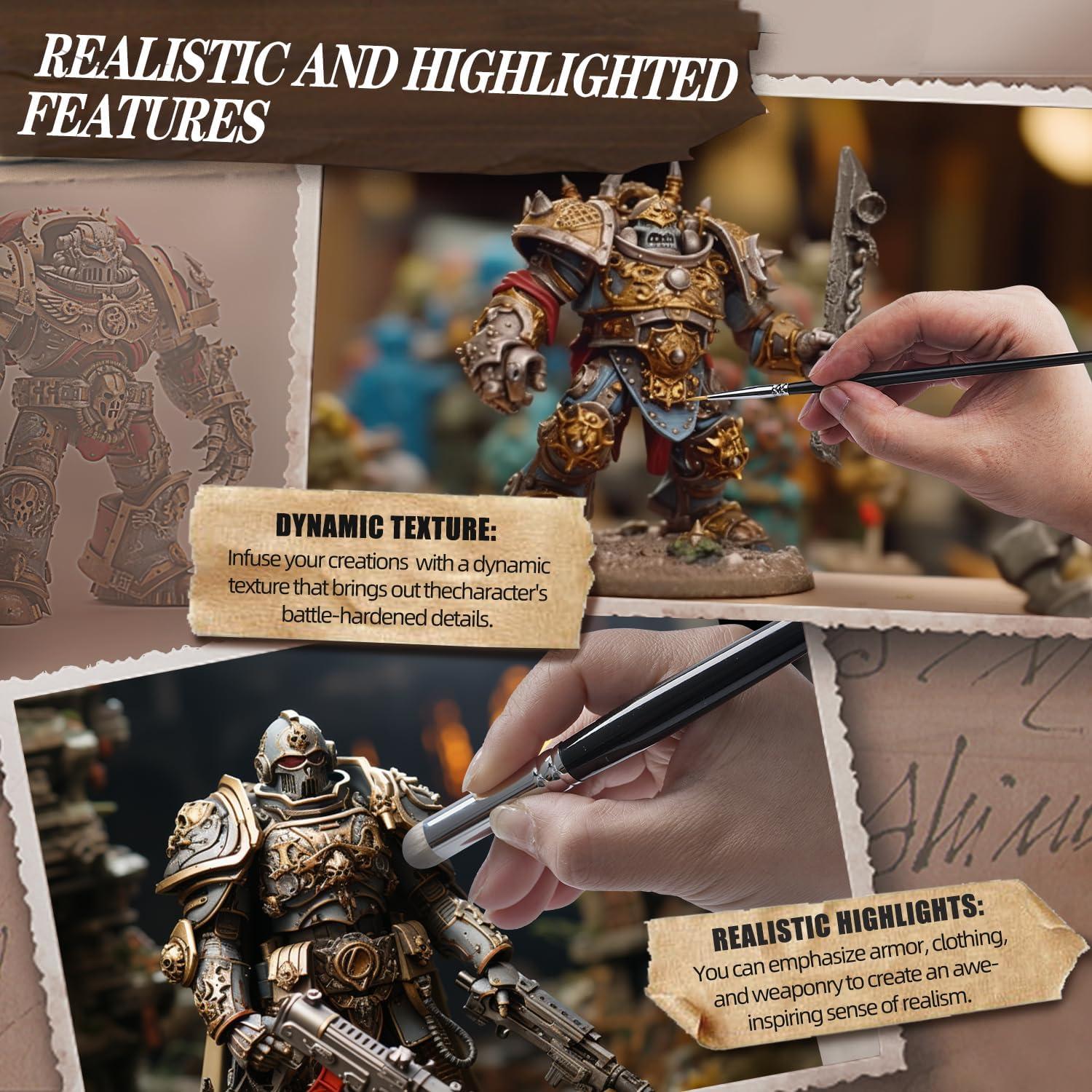 Set de 10 Pinceles de Pintura para Miniaturas Arce Dorado