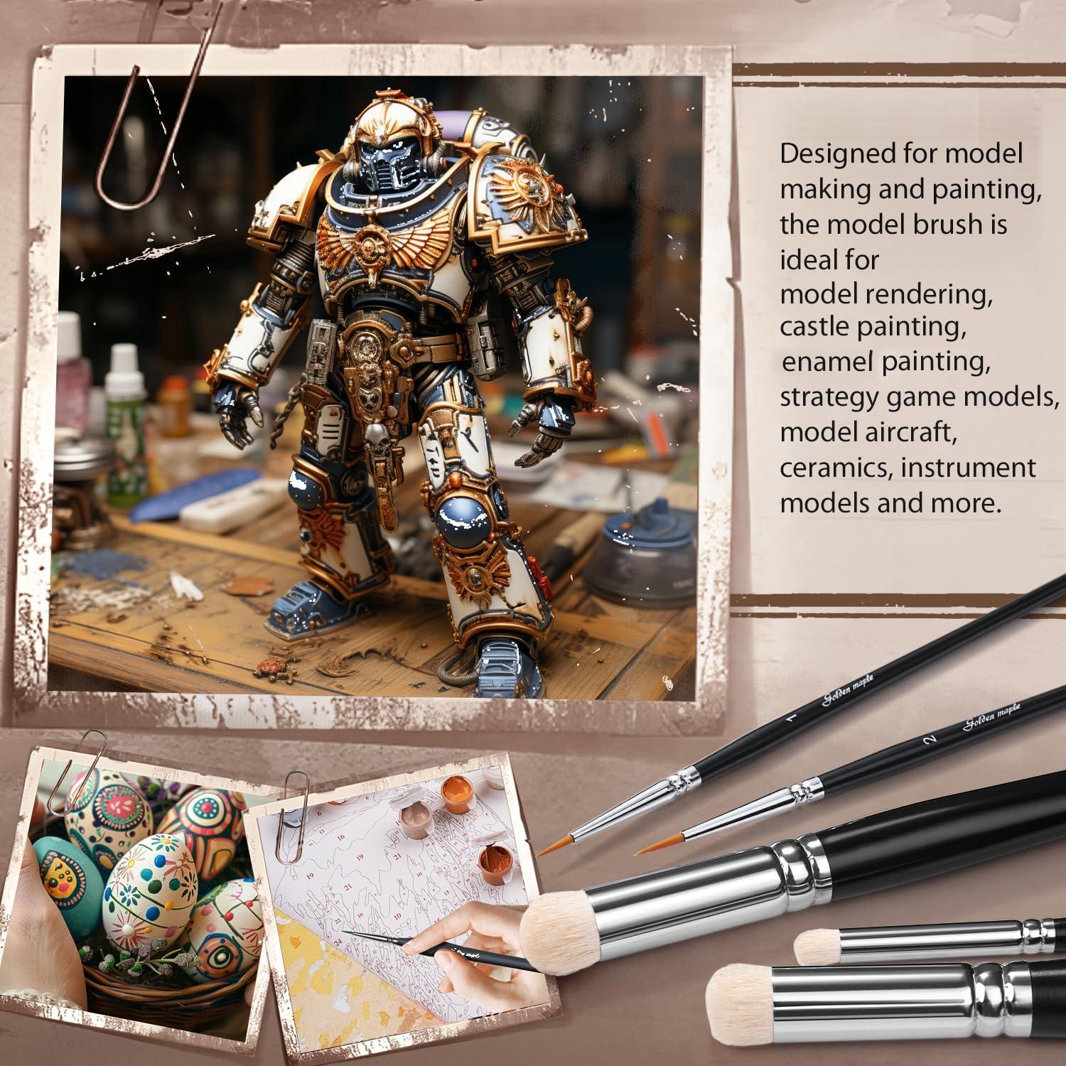 Set de 10 Pinceles de Pintura para Miniaturas Arce Dorado