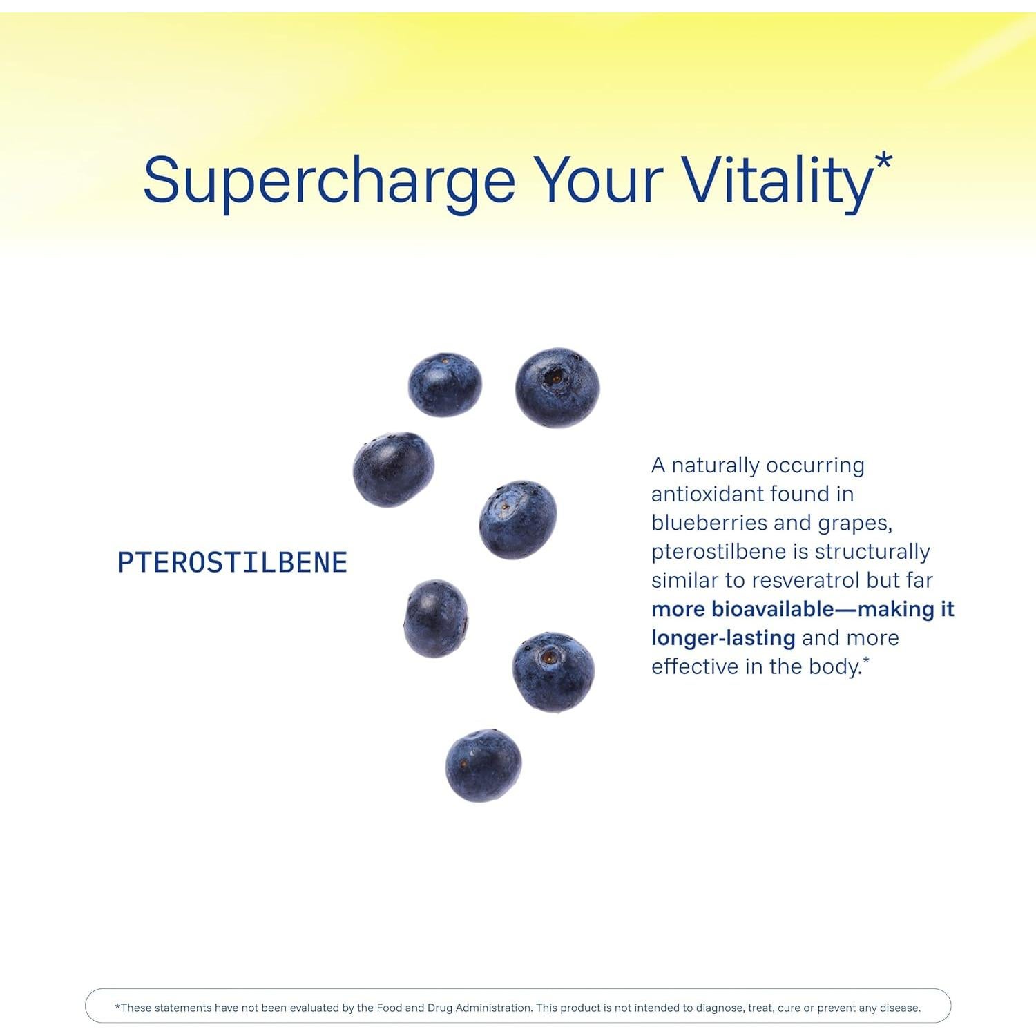 Suplemento de Pterostilbeno ProHealth 250mg 60 Cápsulas Antioxidante