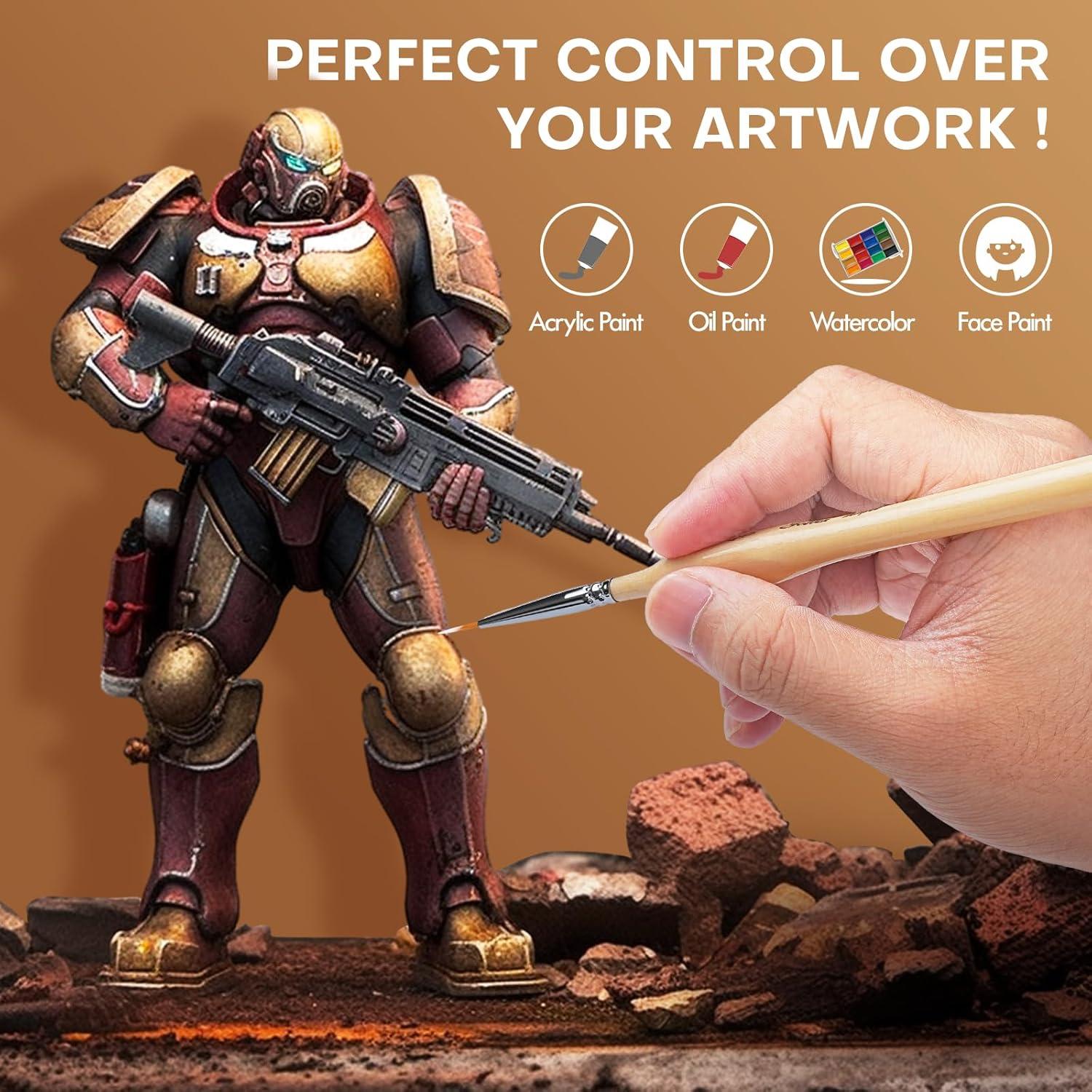 Juego de Pinceles de Pintura Miniatura Golden Maple 10pcs