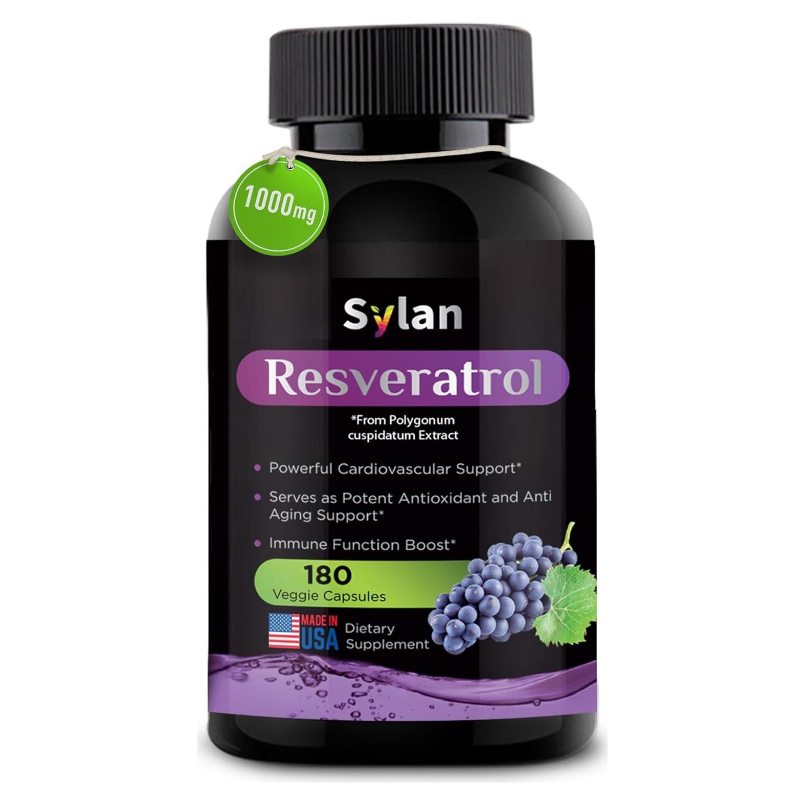Suplemento de Resveratrol SYLAN 1000mg 180 Cápsulas Vegetales