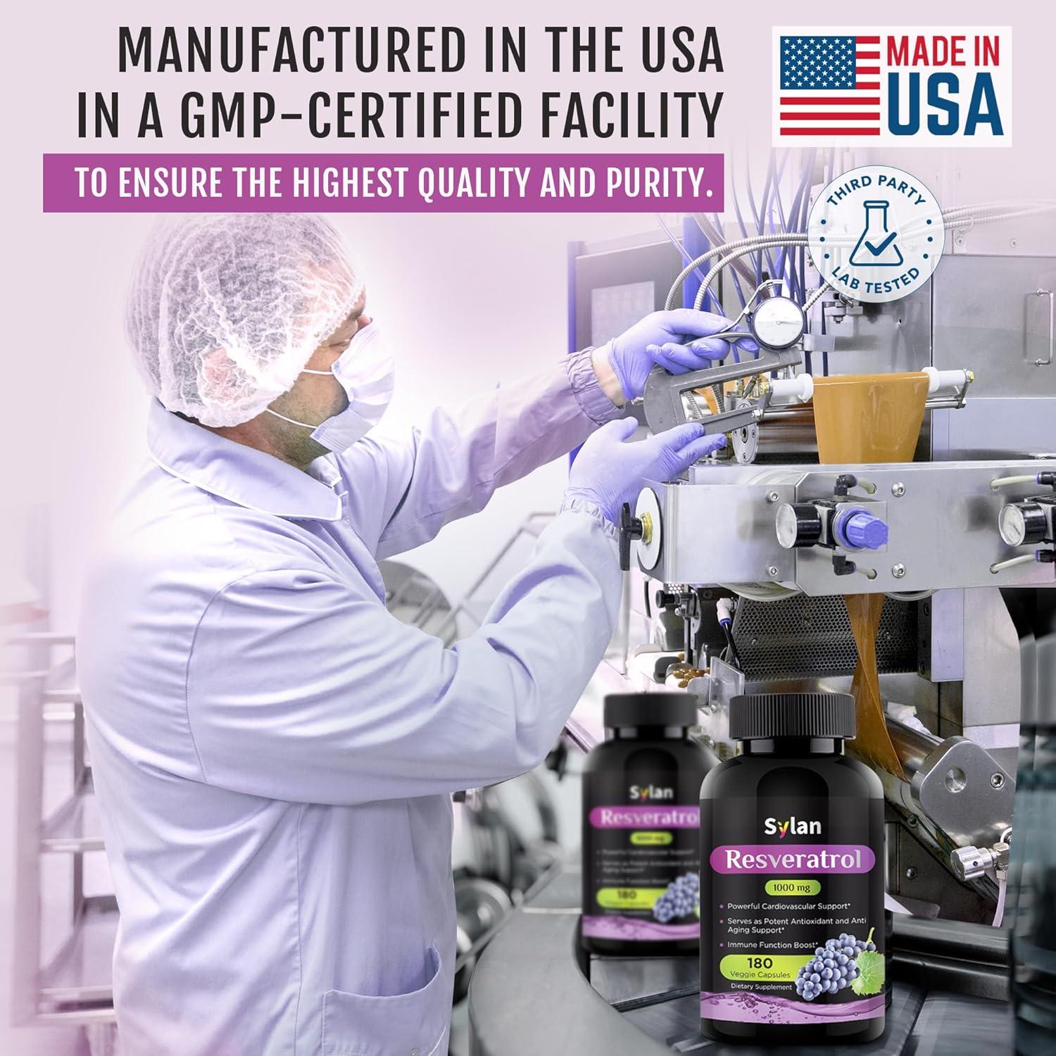 Suplemento de Resveratrol SYLAN 1000mg 180 Cápsulas Vegetales