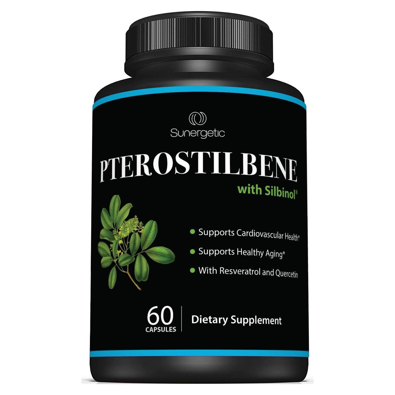 Suplemento Pterostilbeno Sunergetic 100mg con Resveratrol y Quercetina - 60 Cápsulas