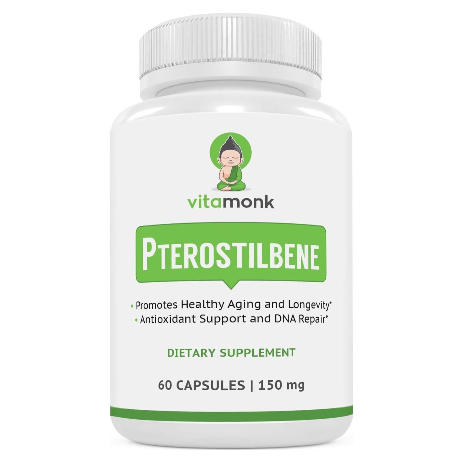 Suplemento Pterostilbene 150mg VitaMonk - 60 Cápsulas Vegetales