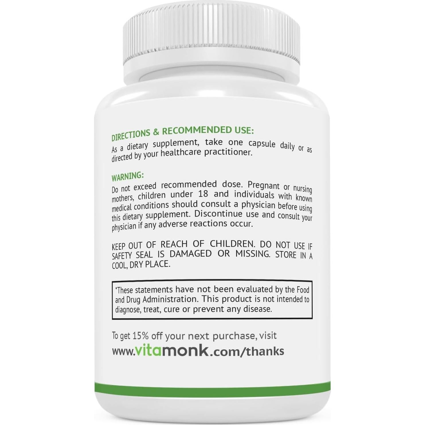Suplemento Pterostilbene 150mg VitaMonk - 60 Cápsulas Vegetales