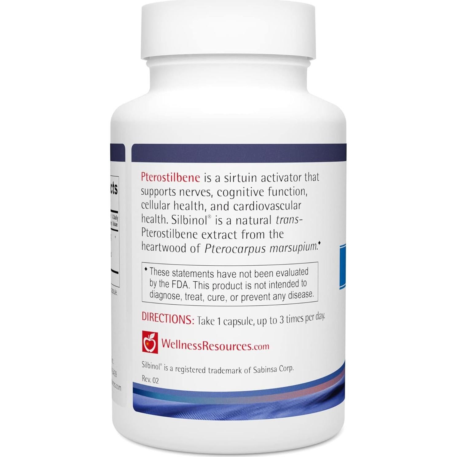 Suplemento Vegano Wellness Resources Pterostilbene 100mg 60 Cápsulas