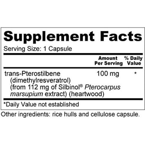 Suplemento Vegano Wellness Resources Pterostilbene 100mg 60 Cápsulas