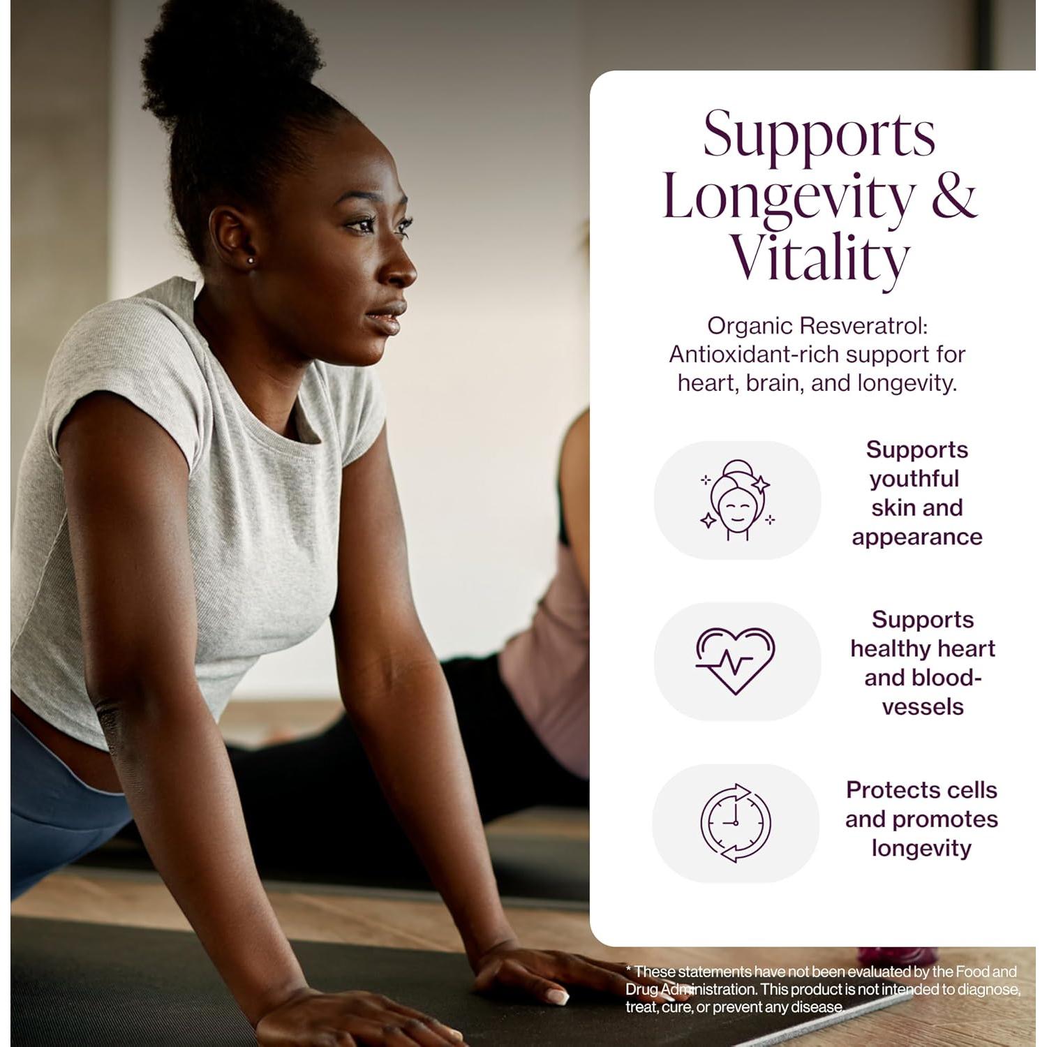 Suplemento de Resveratrol Orgánico Pure Micronutrients - 90 Cápsulas Veganas