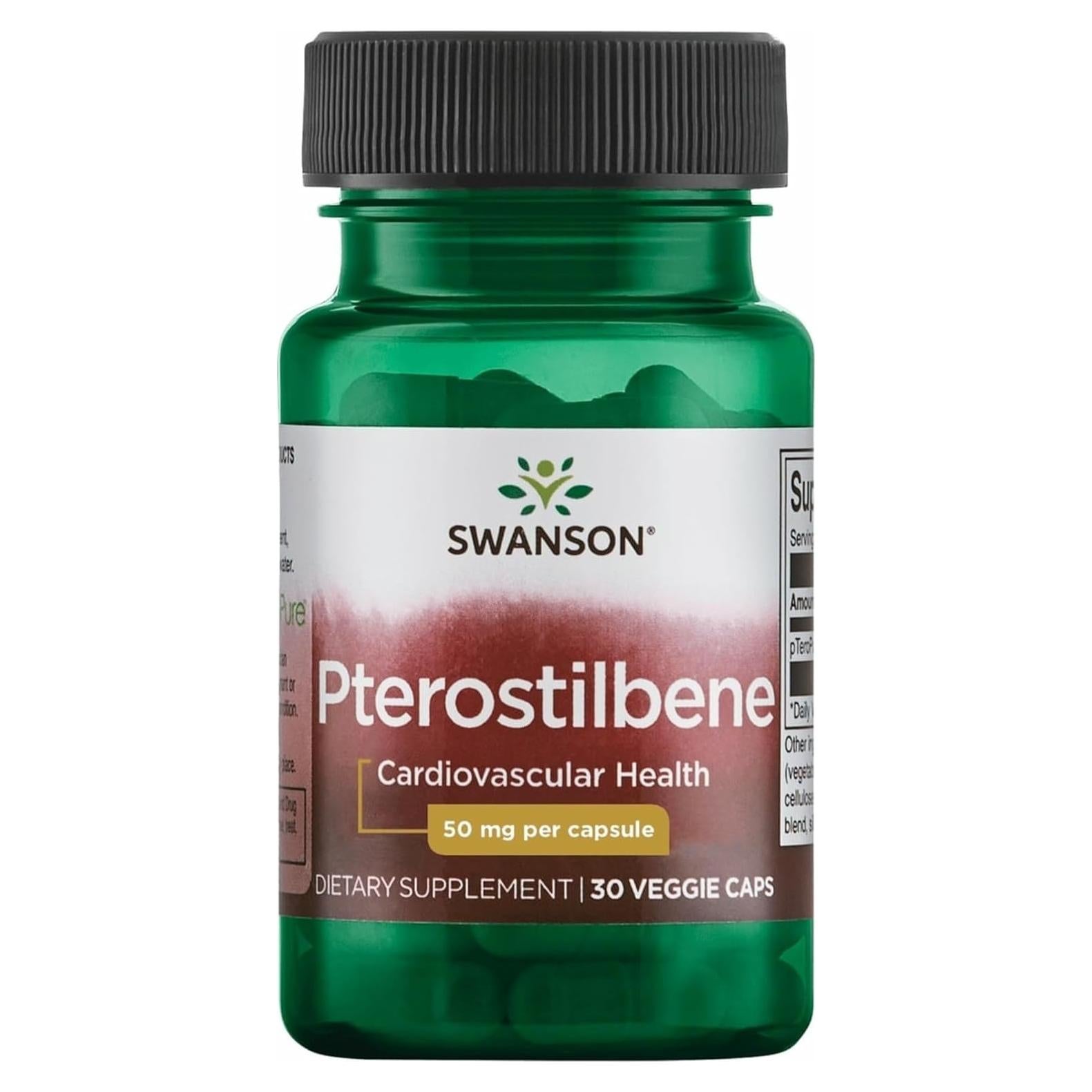 Suplemento Pterostilbene 50 mg Swanson 30 Cápsulas Veganas